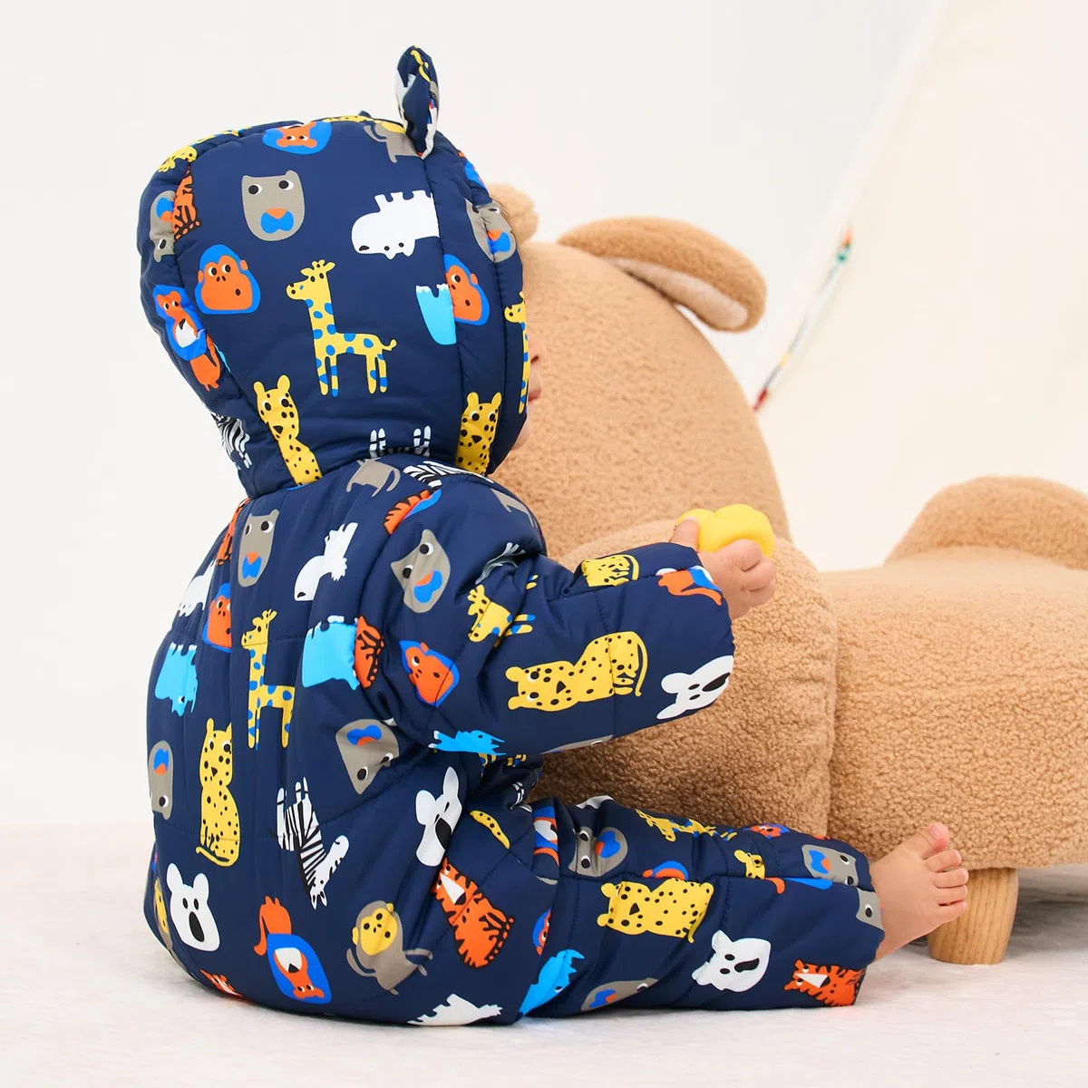 WYTbaby Baby Schneeanzug Warm Winteroverall Mit Kapuze Dick Jumpsuit für Jungen Mädchen 3-24 Monate