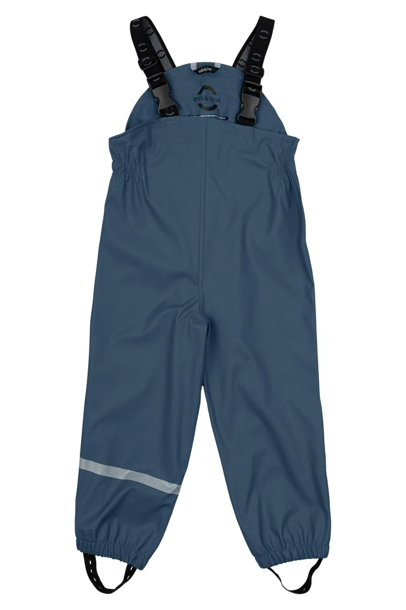 Mikk-line PU Zweiteiliger Regenset mit Trägern 92 Orion Blue | OEKO-TEX Standard 100 | 100% recyceltem PU-Material | Für Jungen Und Mädchen | Regenhose und Regenjacke | Reflektierenden Details