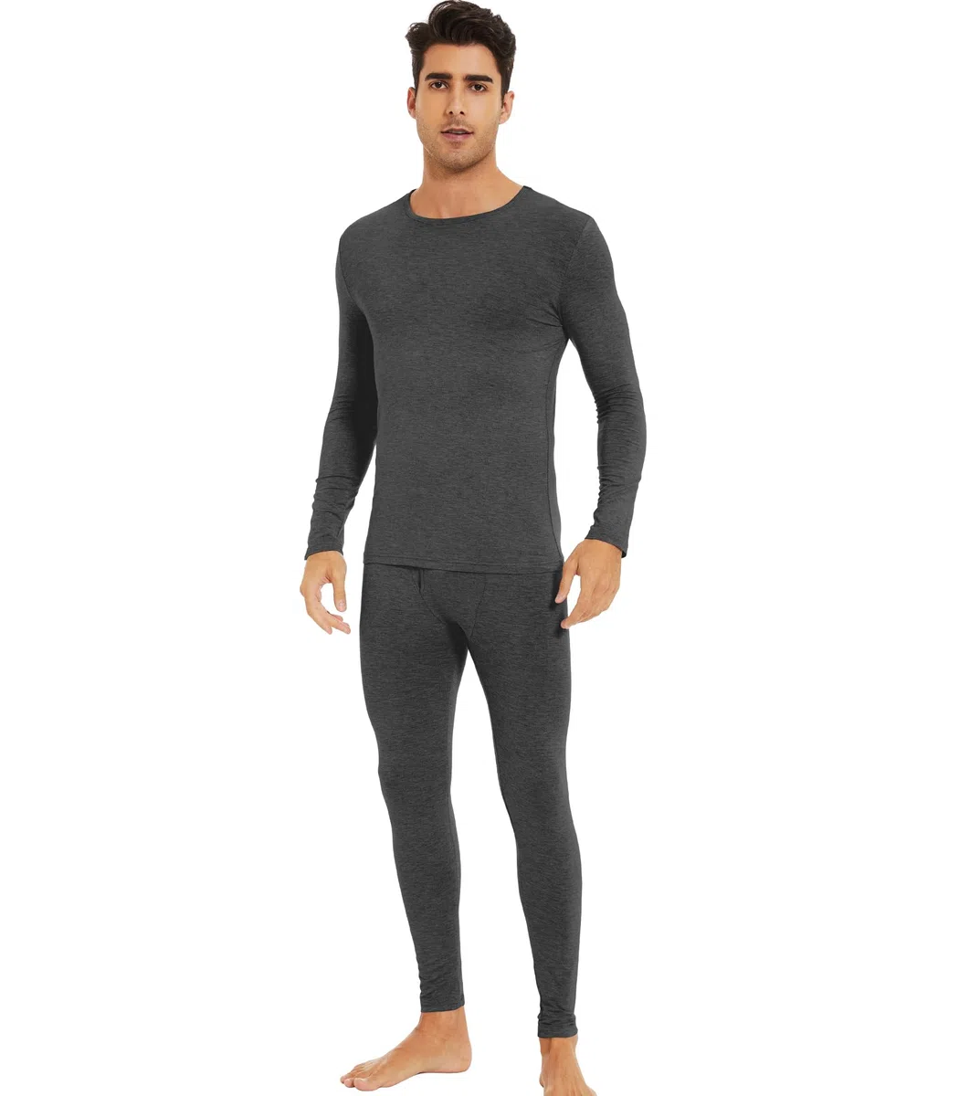 WiWi Thermo-Unterwäsche für Herren Bambus Viskose Lange Unterhosen Set Weiche Warme Basisschicht Top und Bottom Sets Activewear S-XXL