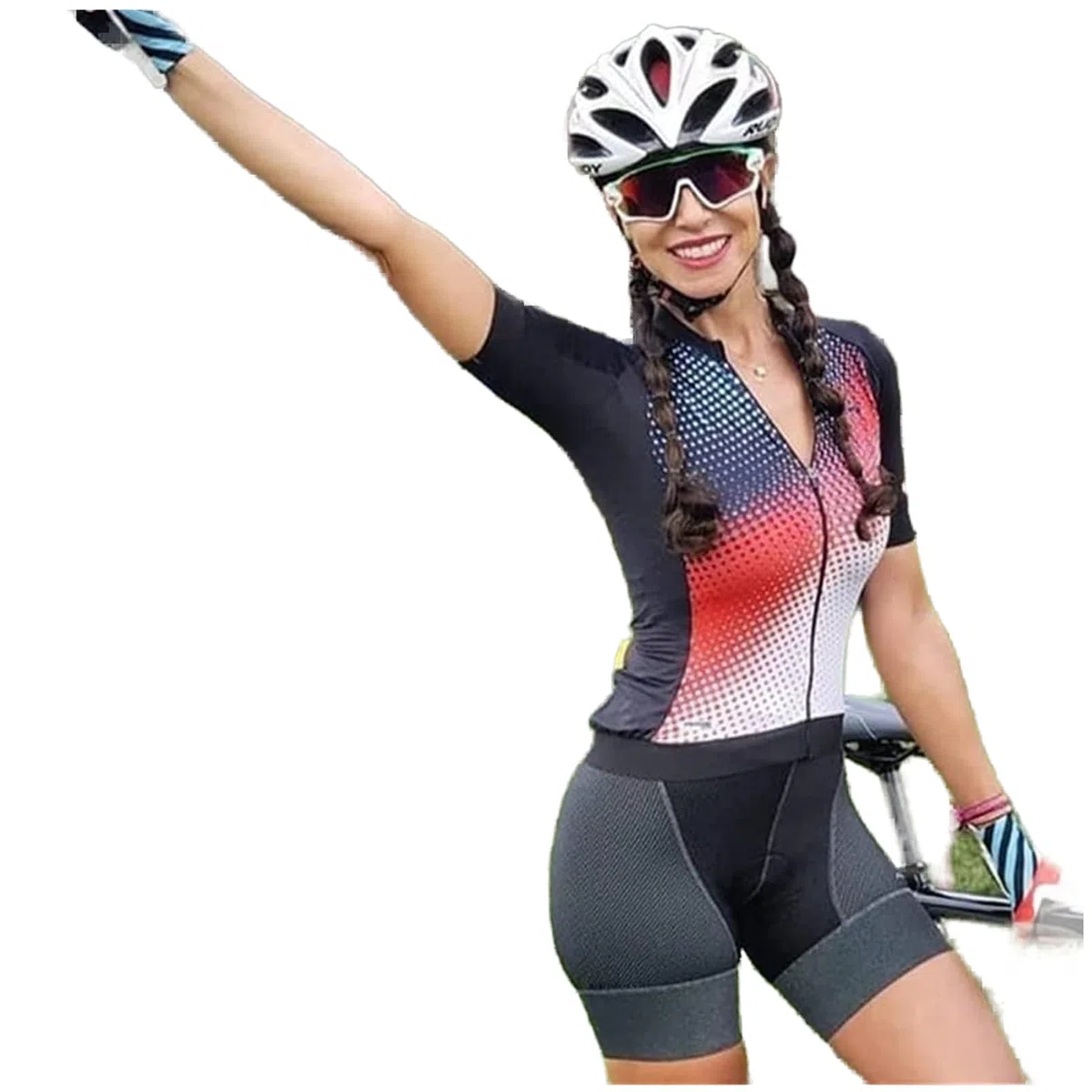 Triathlon-Anzug für Damen, Radfahren Anzug Kurzarm Einteiler Professioneller Sportkleidung Triathlon Race Bike Bodysuit Schnell Enge Overall