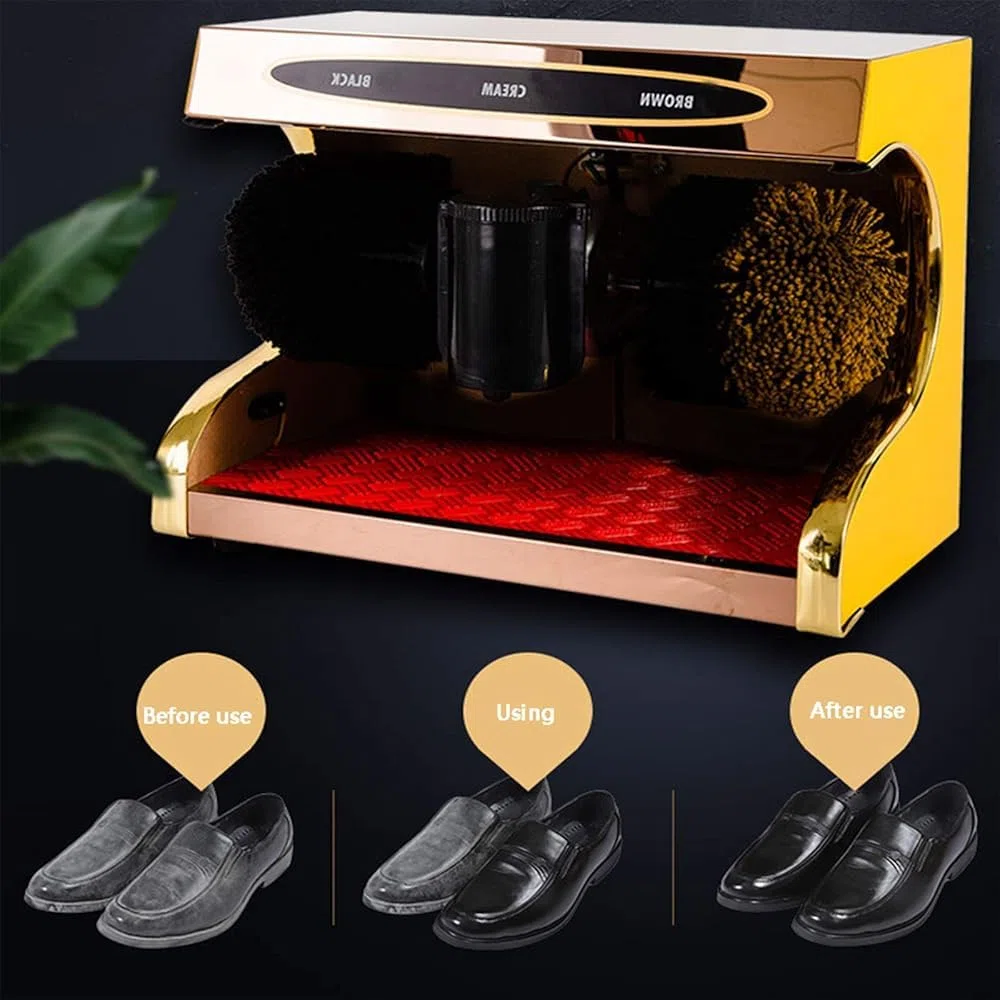 Automatischer Schuhpolierer - Elektrische Reinigungsmaschine mit Bürste für Zuhause und Büro, ideal für Hotels und Banken