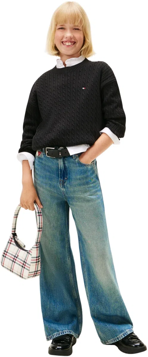 Tommy Hilfiger Mädchen Cable Sweater Kg0kg08848 Pullover (1er Pack)