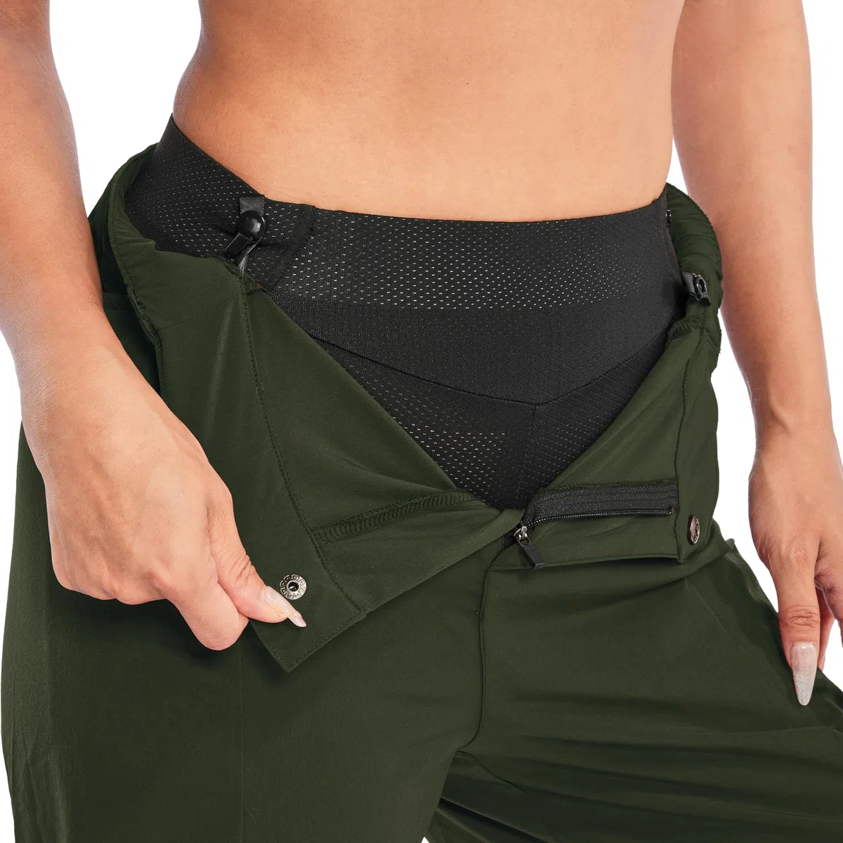 Wulibike Radlerhose Damen Mountainbike-Radhose 2 in 1 gepolstert MTB Shorts Frauen Fahrradhose mit Polsterung Reiten Fahrrad Radfahrhose Reißverschlusstaschen