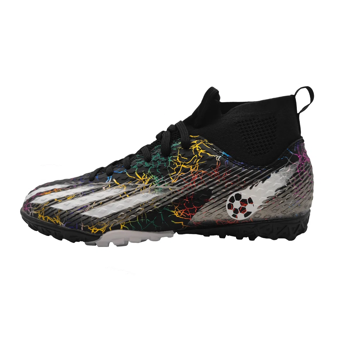 Große Kinder-Fußballschuhe, hohe Socke, Jungen, Fußballschuhe, Fester Boden, professionelle Sportschuhe, Outdoor, Schwarz, Gr.35-43