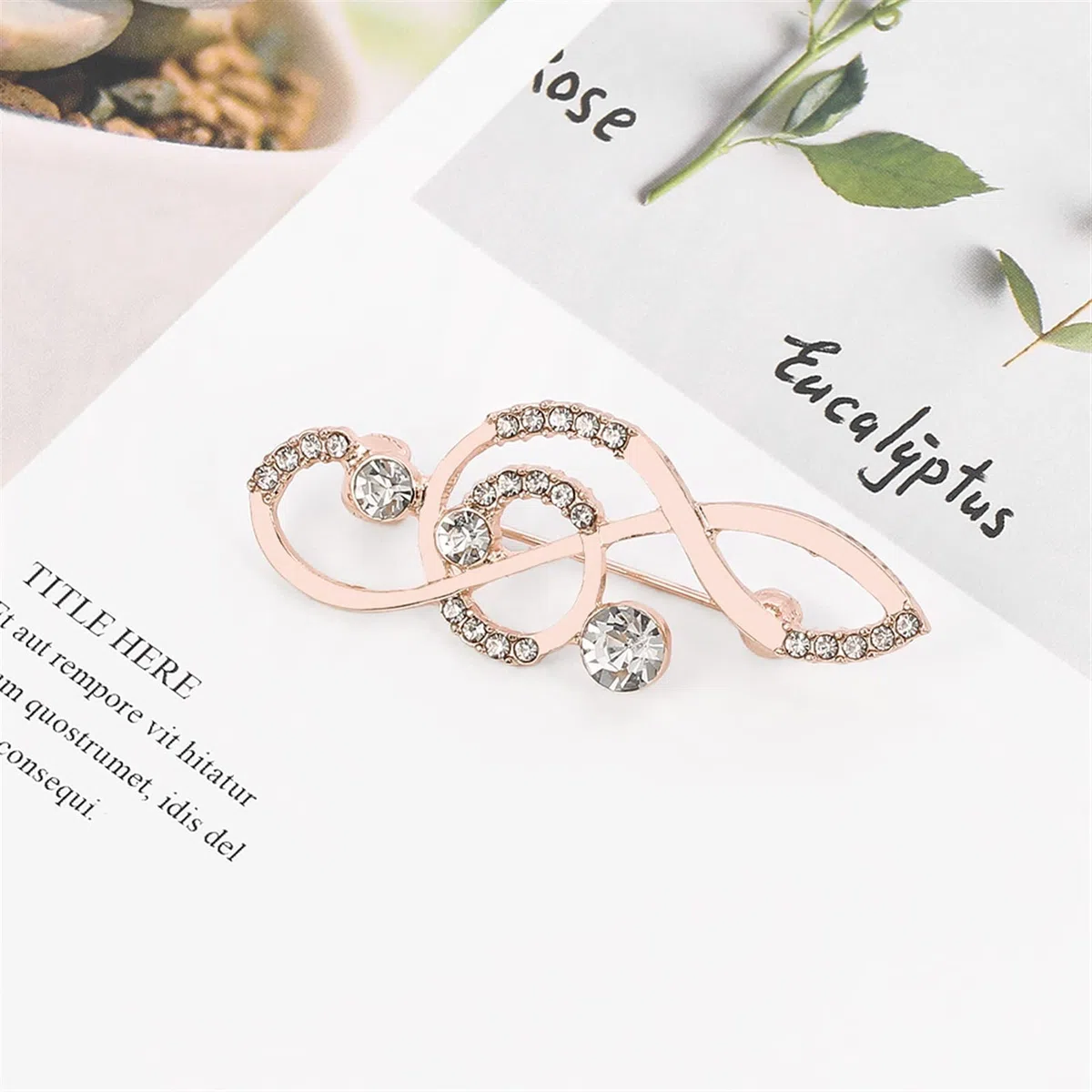 Brosche Pin für Frauen Musik Brosche Pins Metall Strass Musiknote Brosche für Frauen Schmuck Brosche Einfaches Zubehör für den Alltag Brosche
