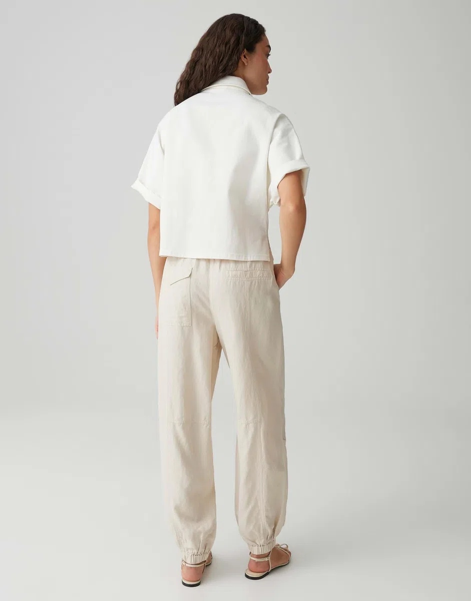 OPUS PANTS Damen Jogpants | MUCIA Drift Bequeme Balloon Fit Pants aus Viskose Leinen Mix
