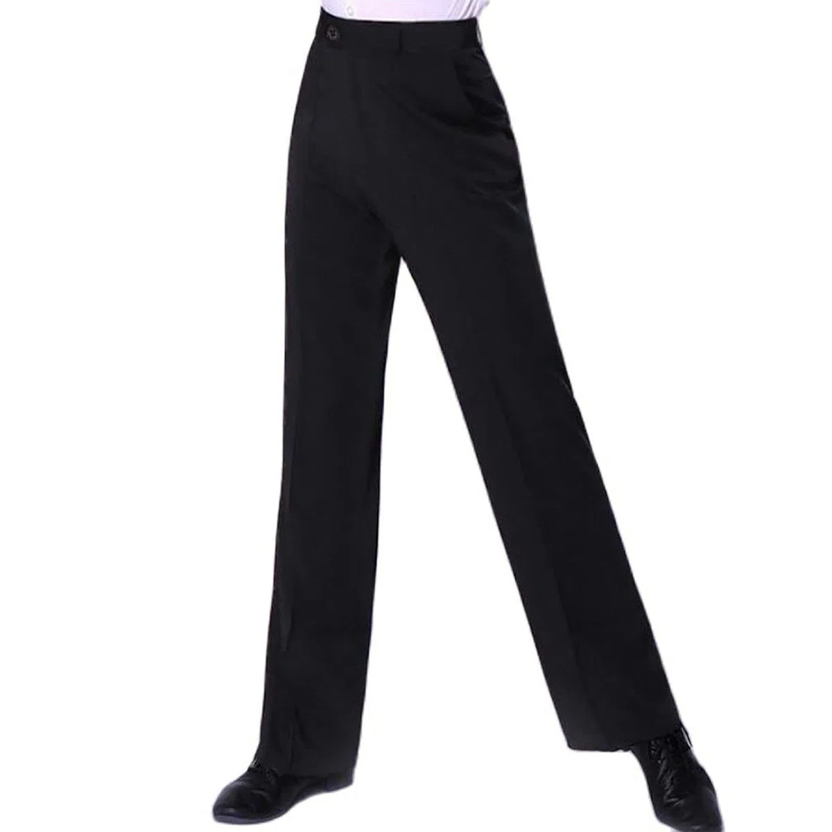 Herren Schwarze Vetical Latin Standardtanzhose mit Gürtelschlaufe für den Wettkampf