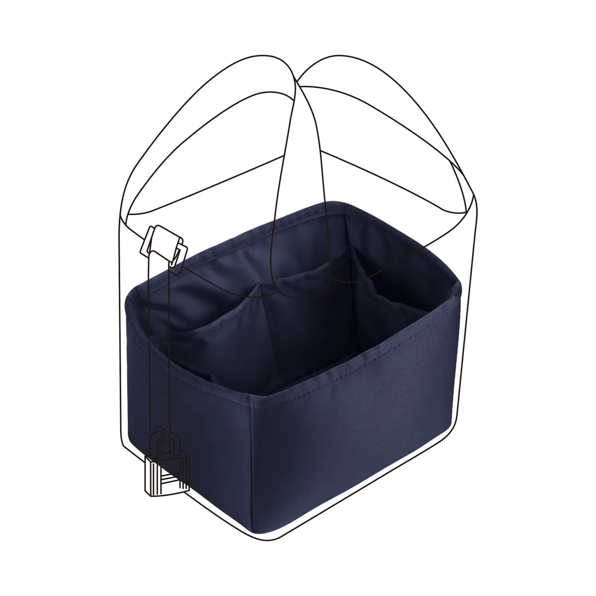 DGAZ Handtasche Taschenorganizer für Picotin 18/22, Seide Handtaschenorganisator Damen, Luxus-Handtaschen & Tote Innentaschen (Blue Nuit, PC18)