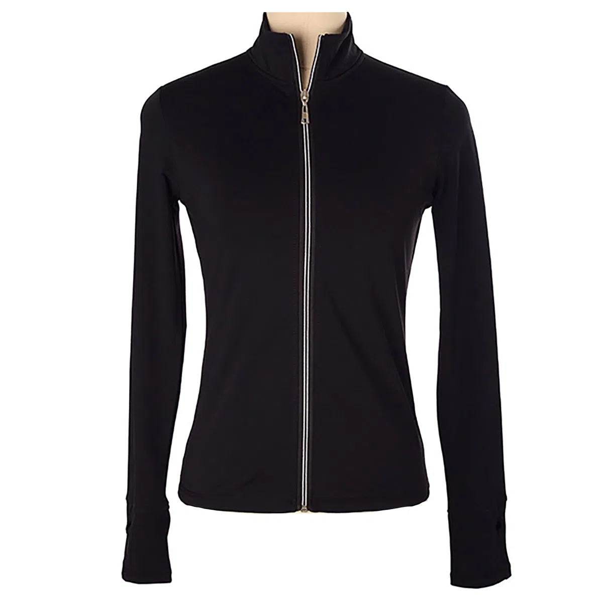 Eiskunstlauf Jacken mit Fleecefutter Damen Mädchen Atmungsaktiv Performance Eislaufbekleidung mit Kristall(Size:XXS,Color:Schwarz)