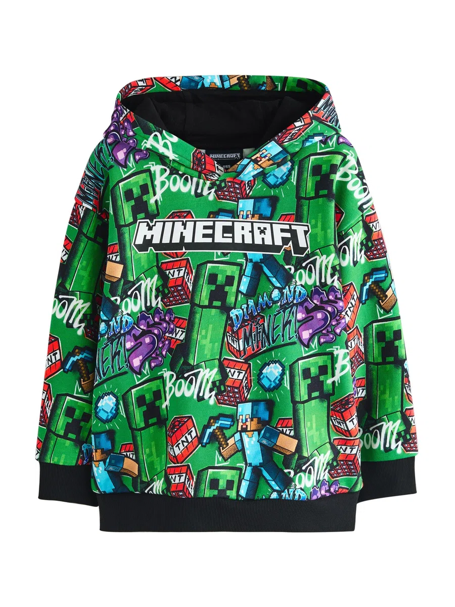 NEXT Jungen Standard Lizenziertes Kapuzensweatshirt Minecraft 98-176