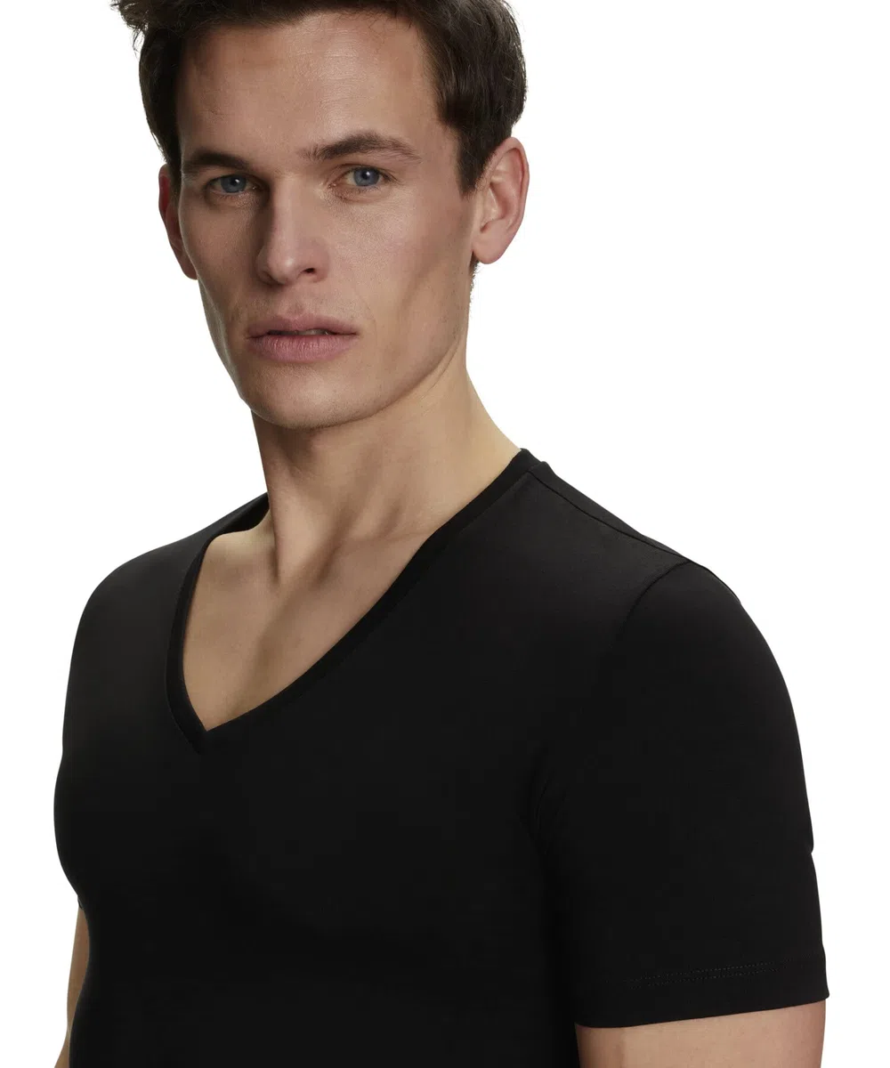 FALKE Herren Daily Comfort 2-Pack V Neck Unterwäsche bequemes Unterhemd hautfreundlich Kurzarm mit V-Ausschnitt im Multipack schnelltrocknende atmungsaktive nachhaltige Baumwolle 2 Stück