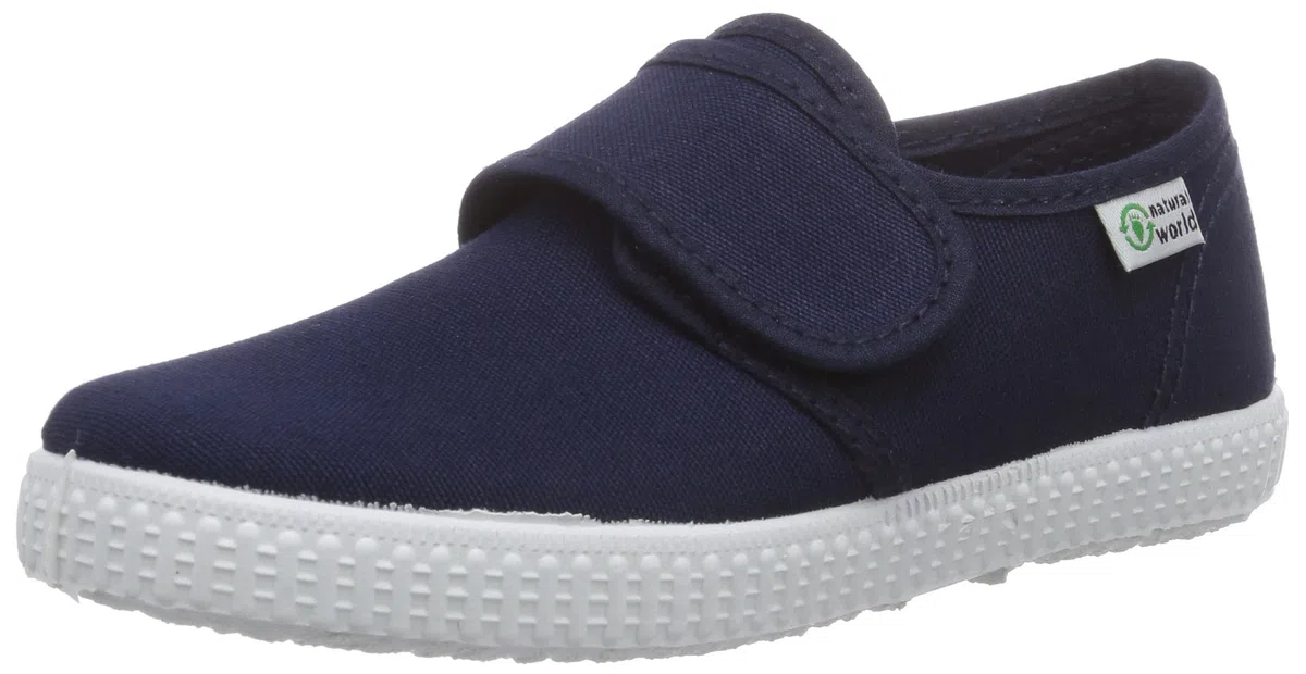 Natural World Blucher Velcro LISO, Mädchen Derby Schnürhalbschuhe, Blau (Marino 77), 27 EU