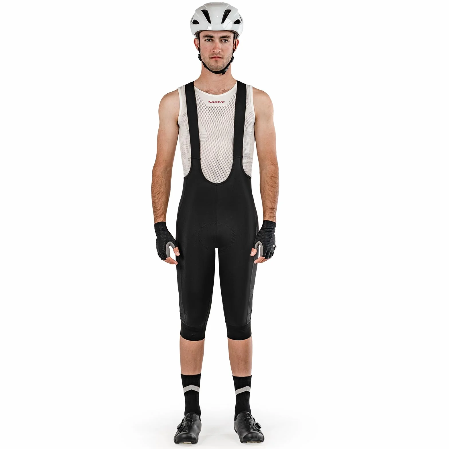 Santic Fahrrad-Trägerhose Herren 3/4 Hohe Elastizität Radfahren Bib Shorts