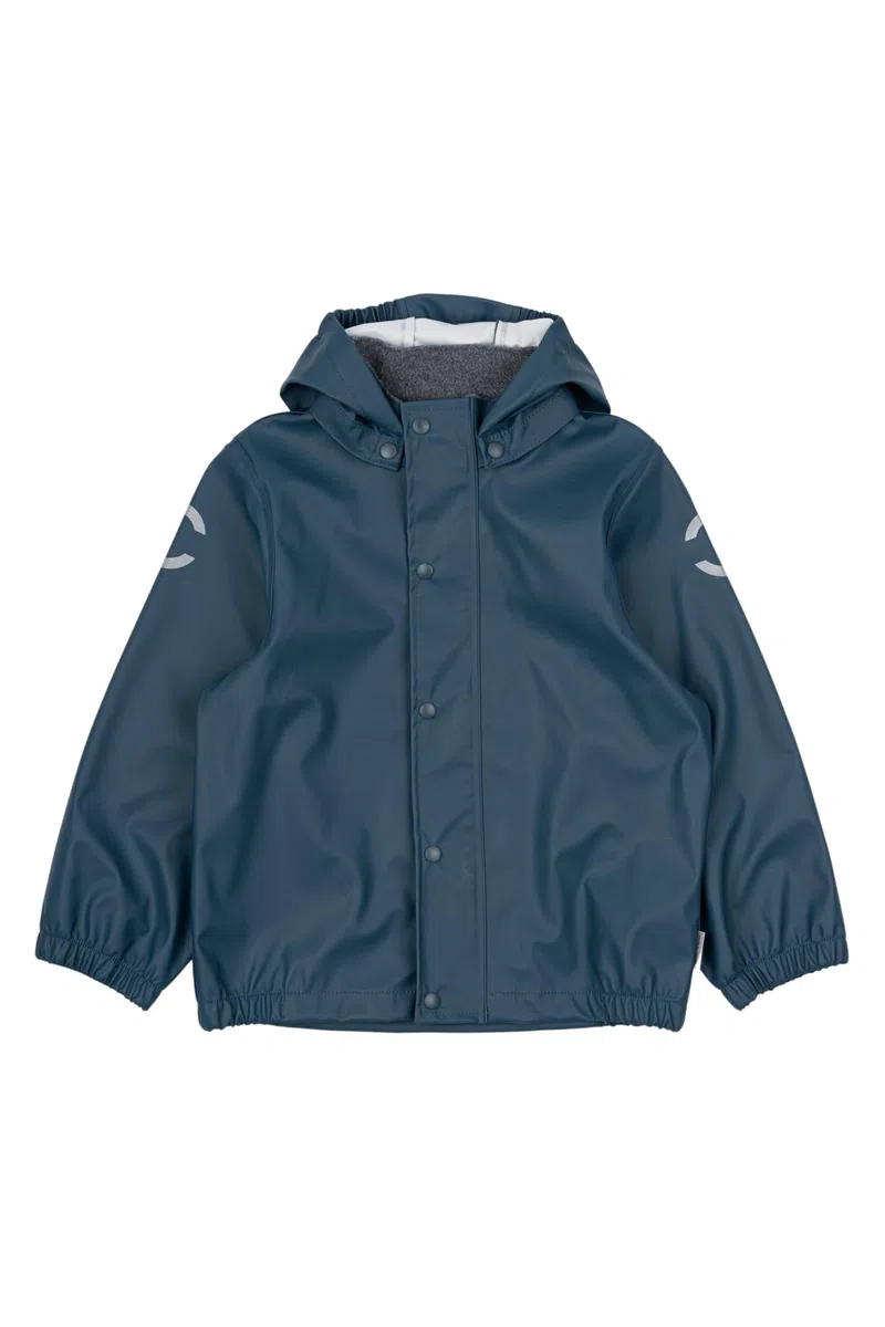 Mikk-line PU Zweiteiliger Regenset mit Trägern 92 Orion Blue | OEKO-TEX Standard 100 | 100% recyceltem PU-Material | Für Jungen Und Mädchen | Regenhose und Regenjacke | Reflektierenden Details