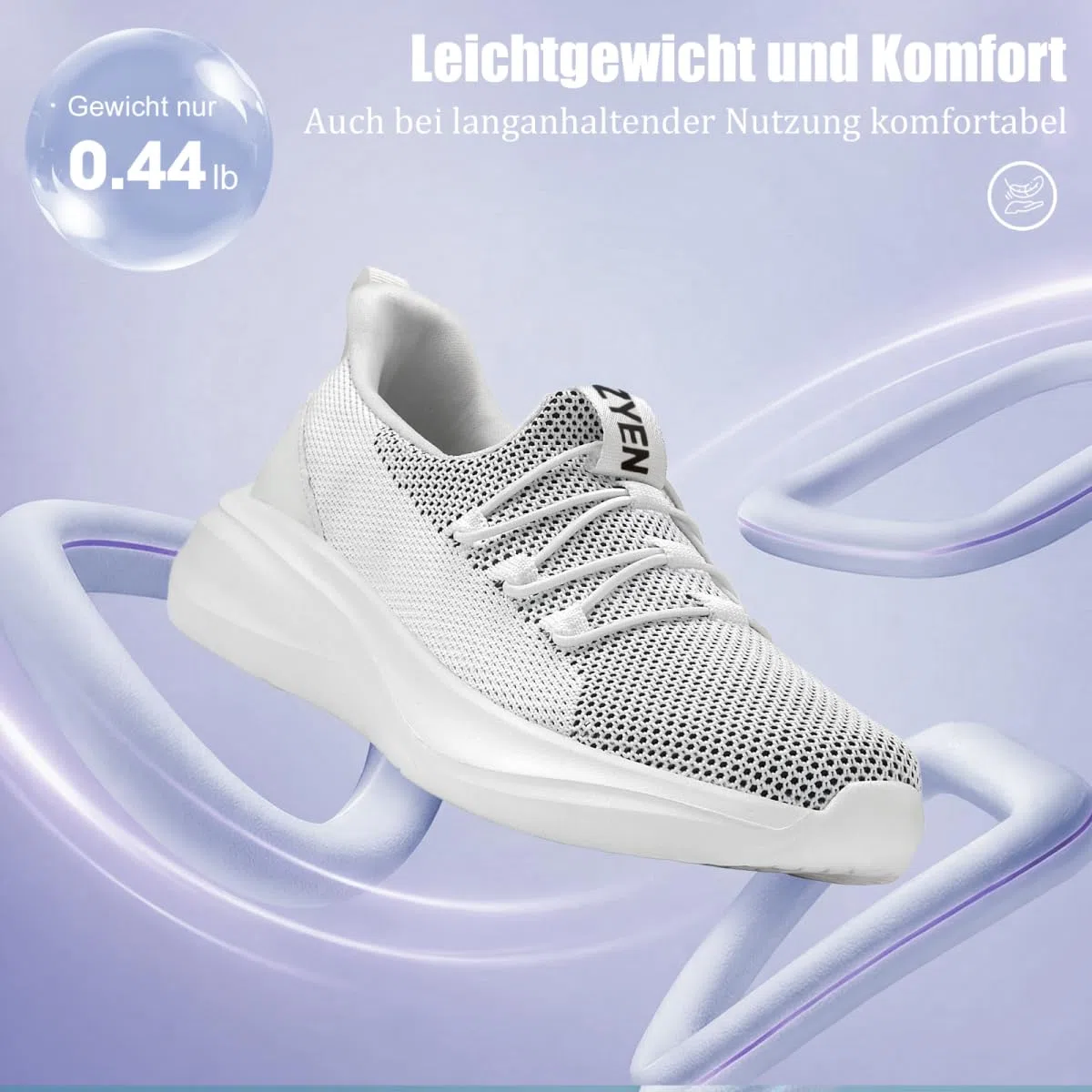 ZYEN Slip on Sneakers Damen rutschfeste Sportschuhe Damen Leichtg Atmungsaktiv Turnschuhe Freizeitschuhe Walkingschuhe Bequeme Geeignet für Jogging Walking Fitness Outdoor Tennis Shoes