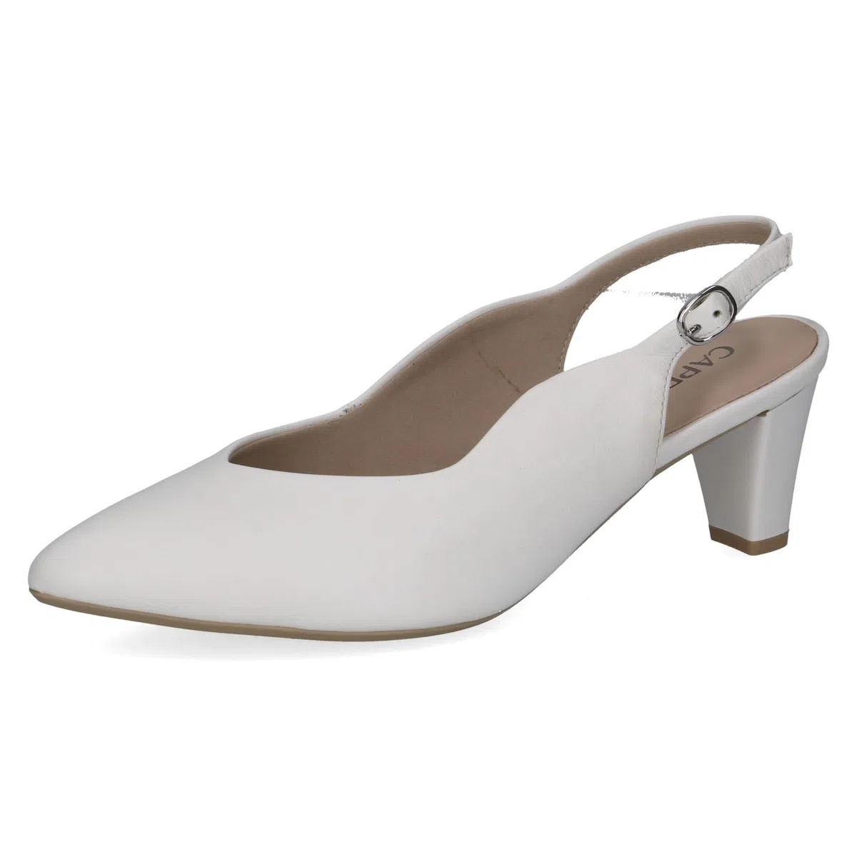 CAPRICE Comfort Damen Slingpumps aus Leder mit Blockabsatz