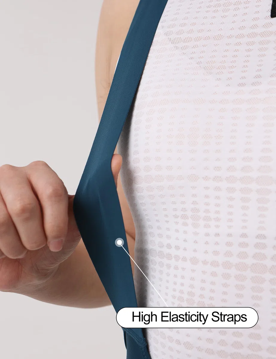 LAMEDA Damen Fahrrad Trägerhose Fahrradhose Kurz Gepolsterte Sommer Atmungsaktiv Elastisch Schnelltrocknend Bib Shorts Radhose für Radfahren Rennrad
