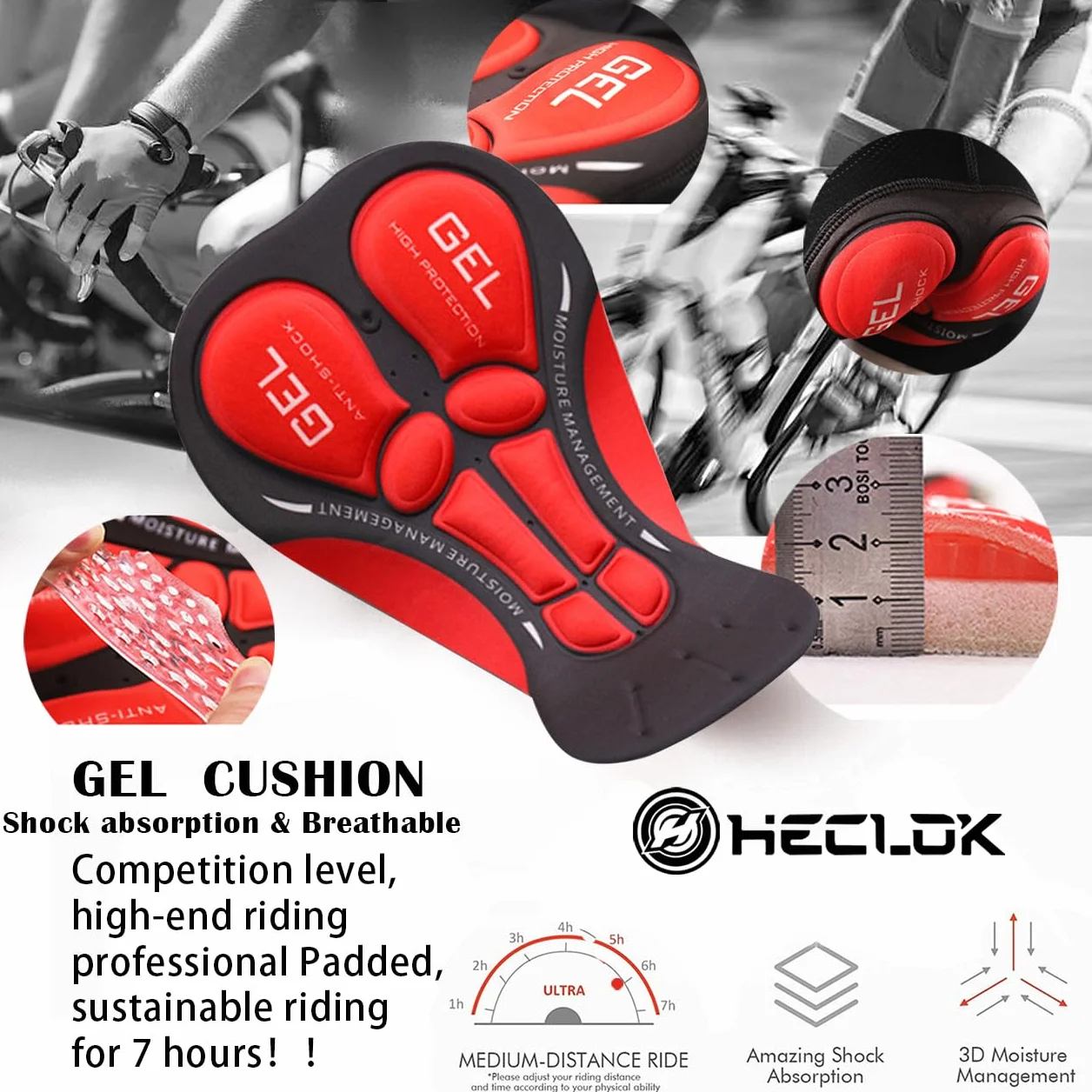 Winter Radkleidung Herren: mit Thermo-Fleece Winddichtem Langarmtrikot & Bibshorts mit Gel-Polster | Für Rennrad & MTB+ Glasses + Gloves