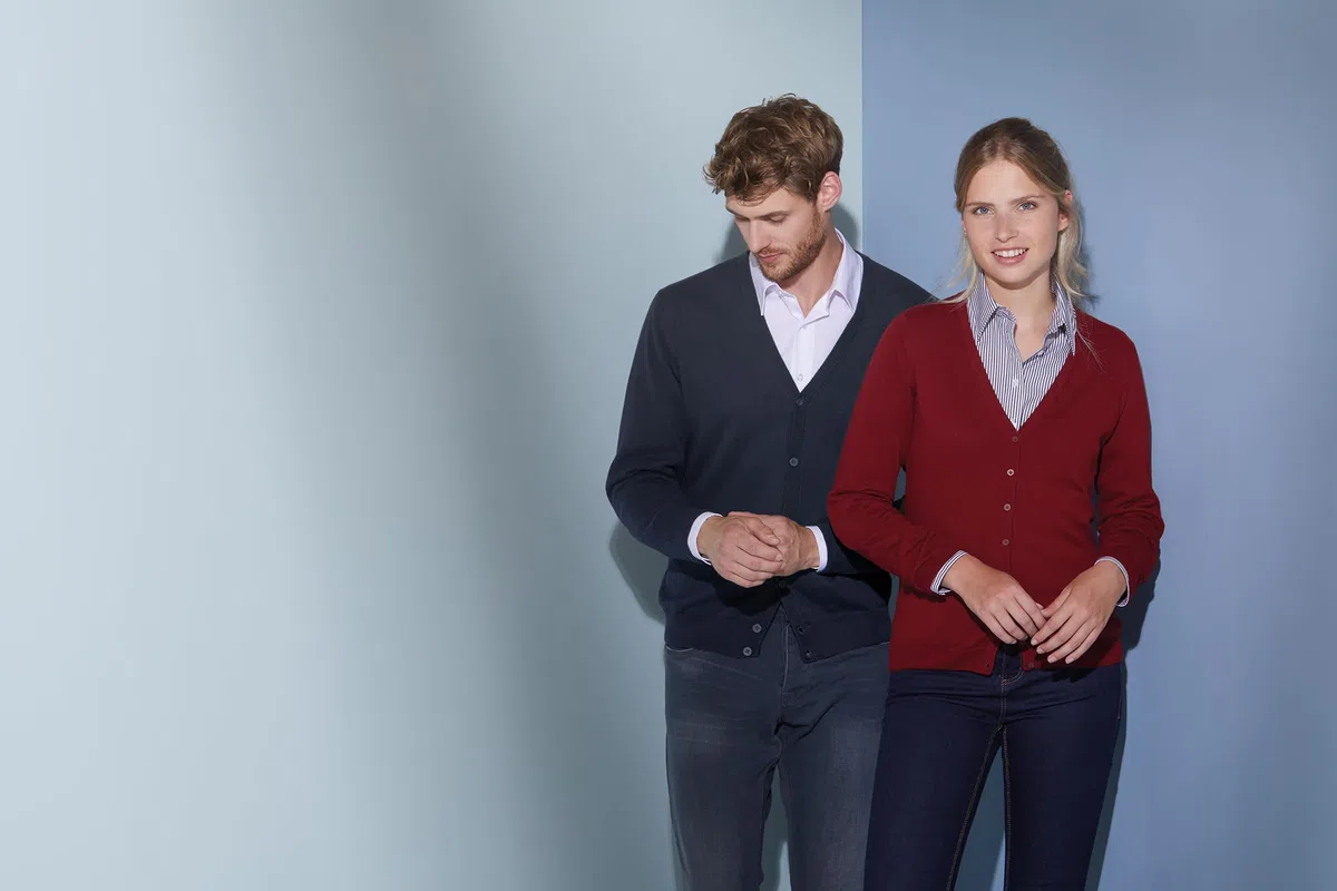 James & Nicholson Herren Strickjacke - Leichter Cardigan aus hochwertiger Baumwolle