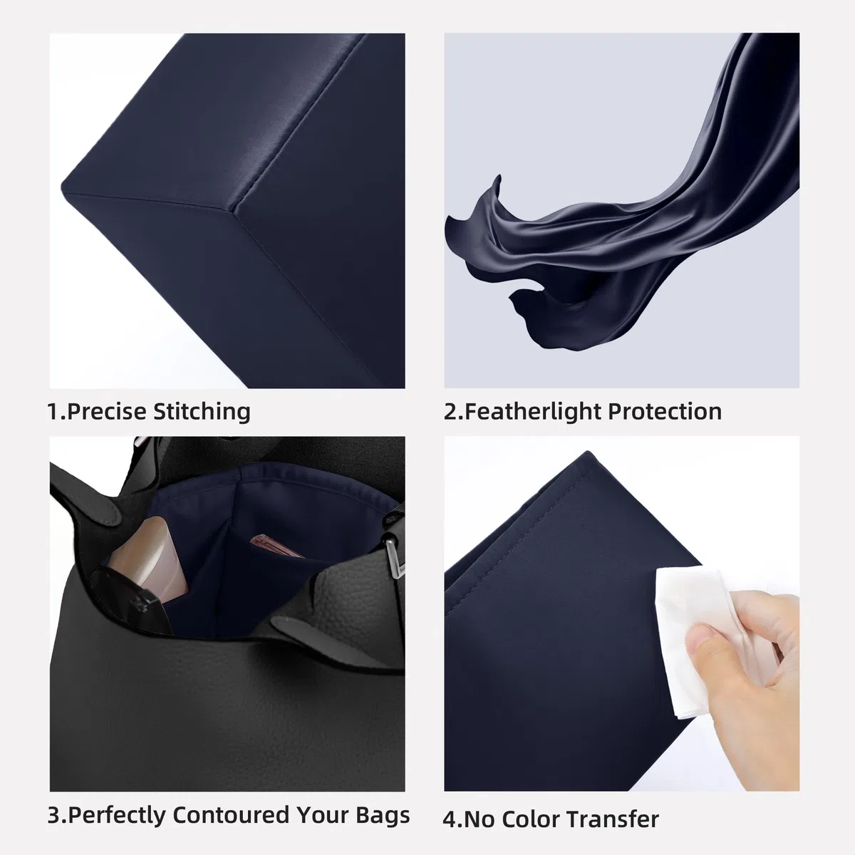DGAZ Handtasche Taschenorganizer für Picotin 18/22, Seide Handtaschenorganisator Damen, Luxus-Handtaschen & Tote Innentaschen (Blue Nuit, PC18)