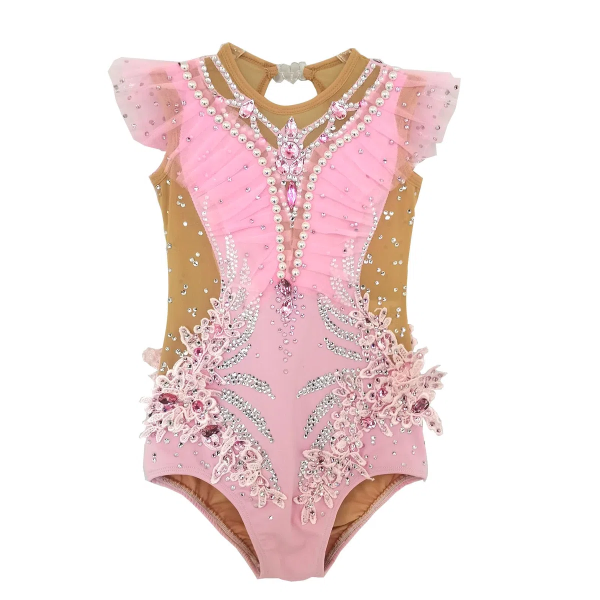 LIUHUO Rhythmische Gymnastikanzug, modisch, rosa, bequem, Sport, Freizeit