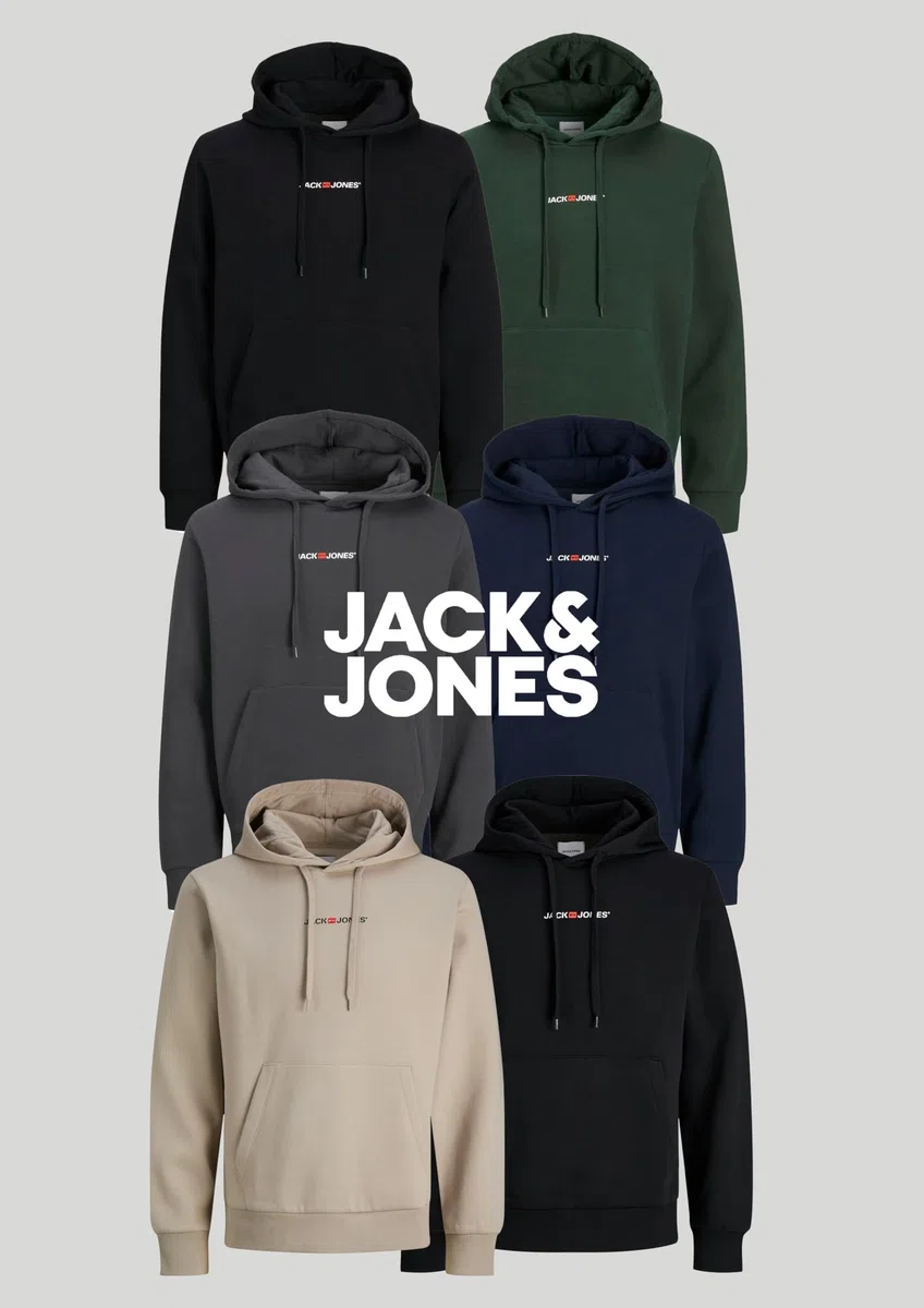 JACK & JONES Herren Hoodie 2er Pack – Kapuzenpullover Langarm aus Baumwolle Polyester Mix, Weiches Sweatshirt mit Kapuze, Pflegeleichte Hoodies für Männer, Streetwear Pullover für Freizeit und Alltag