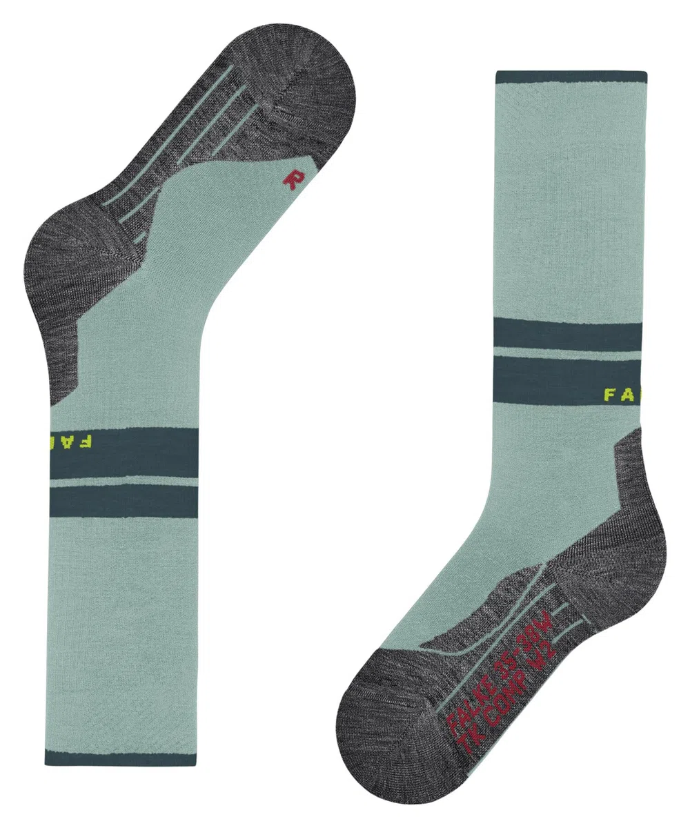 FALKE Damen TK Compression Wandersocken atmungsaktive schnelltrocknende klimaregulierende geruchshemmende Wolle Funktionsmaterial mittlere Polsterung Kompression stabilisierend antiblasen 1 Paar