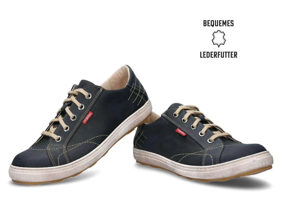 nagaba - Sneaker Herren - Halbschuhe Herren - Echtleder - Flache Schuhe, Sportschuhe, Bequeme Schnürschuhe, für Herbst, Frühling - Lederschuhe für Männer, Jungs - Modell 410