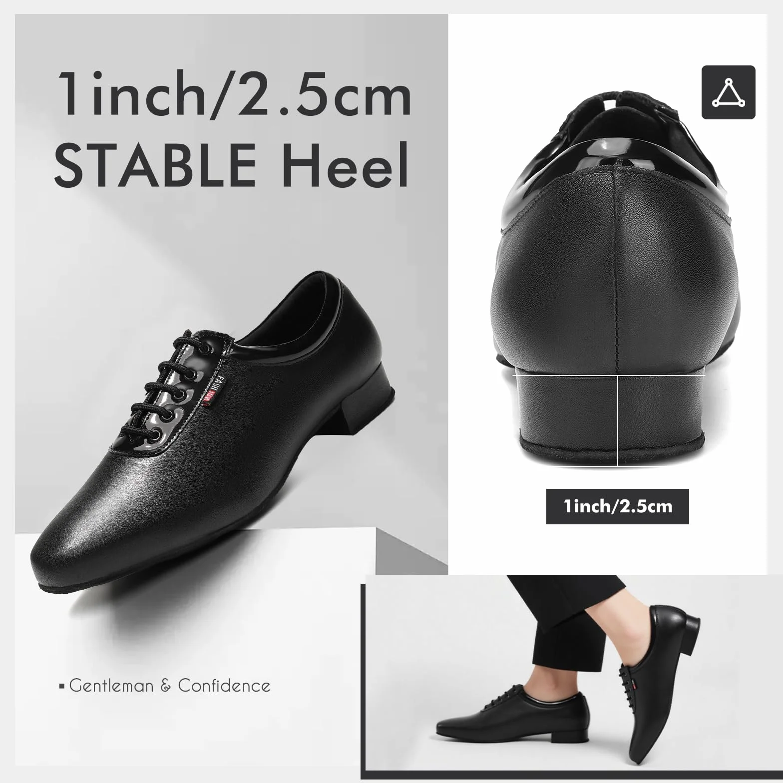 Tanzschuhe Latein Herren Schwarz Schnüren Ballsaal Salsa Tango Schuhe für Tanztraining Niedriger Absatz