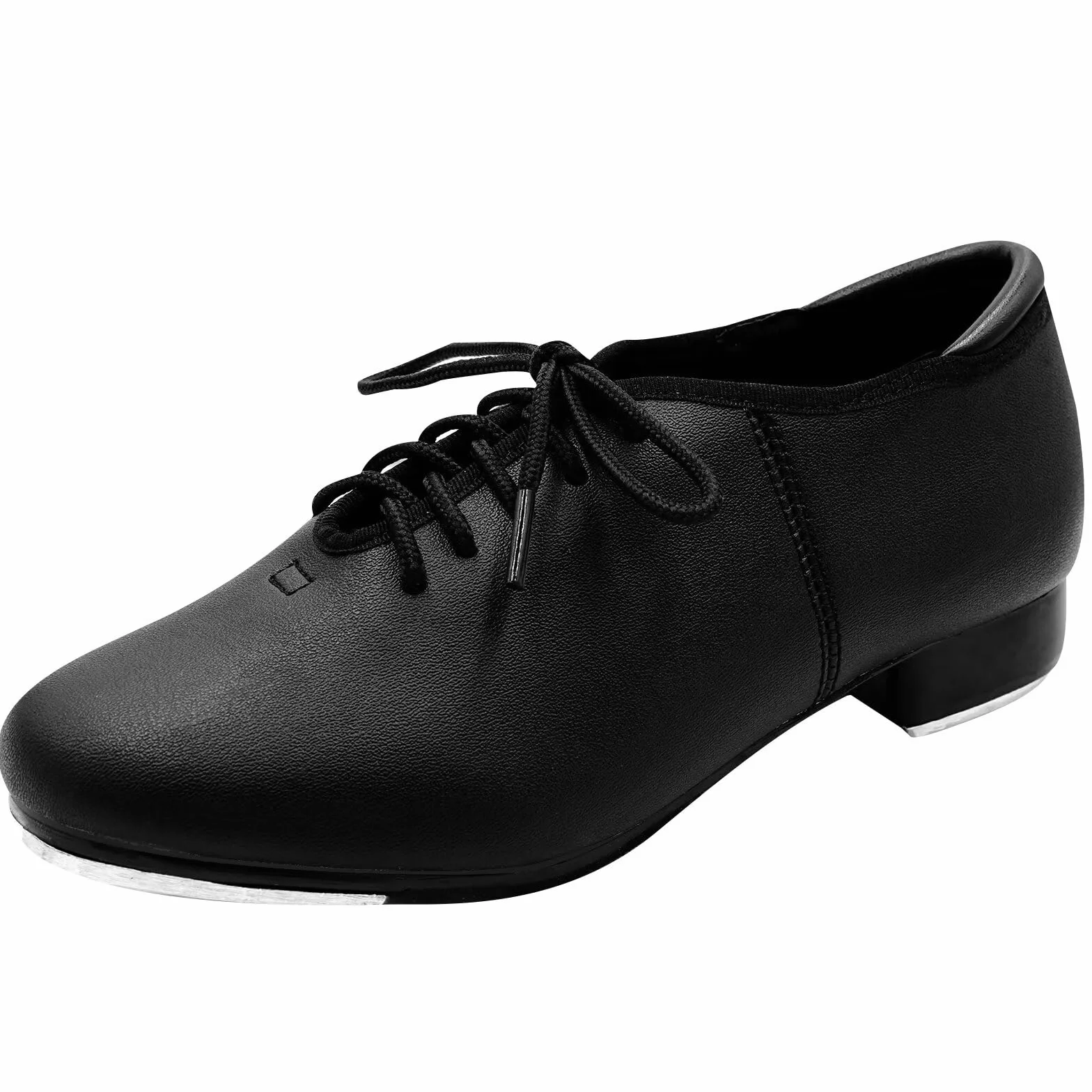 Schwarz Leder Tapschuhe Volle Sohle Oxford Steppschuh für Damen Männer Kinder