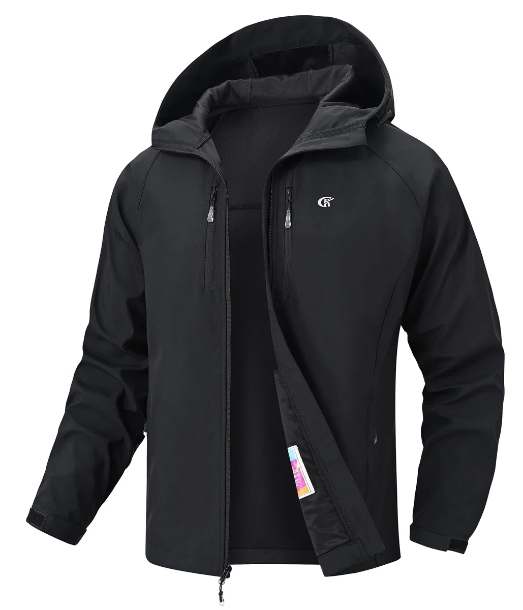 Huayuzh Softshelljacke für Herren Wasserdicht Winddicht Atmungsaktiv Outdoor Jacke Windbreaker Regenjacke Wandern Camping