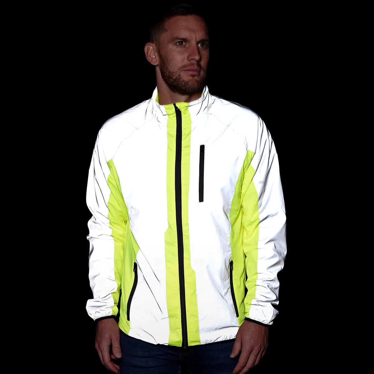 BTR Reflektierende Laufjacke und Fahrradjacke Herren mit Reflektor