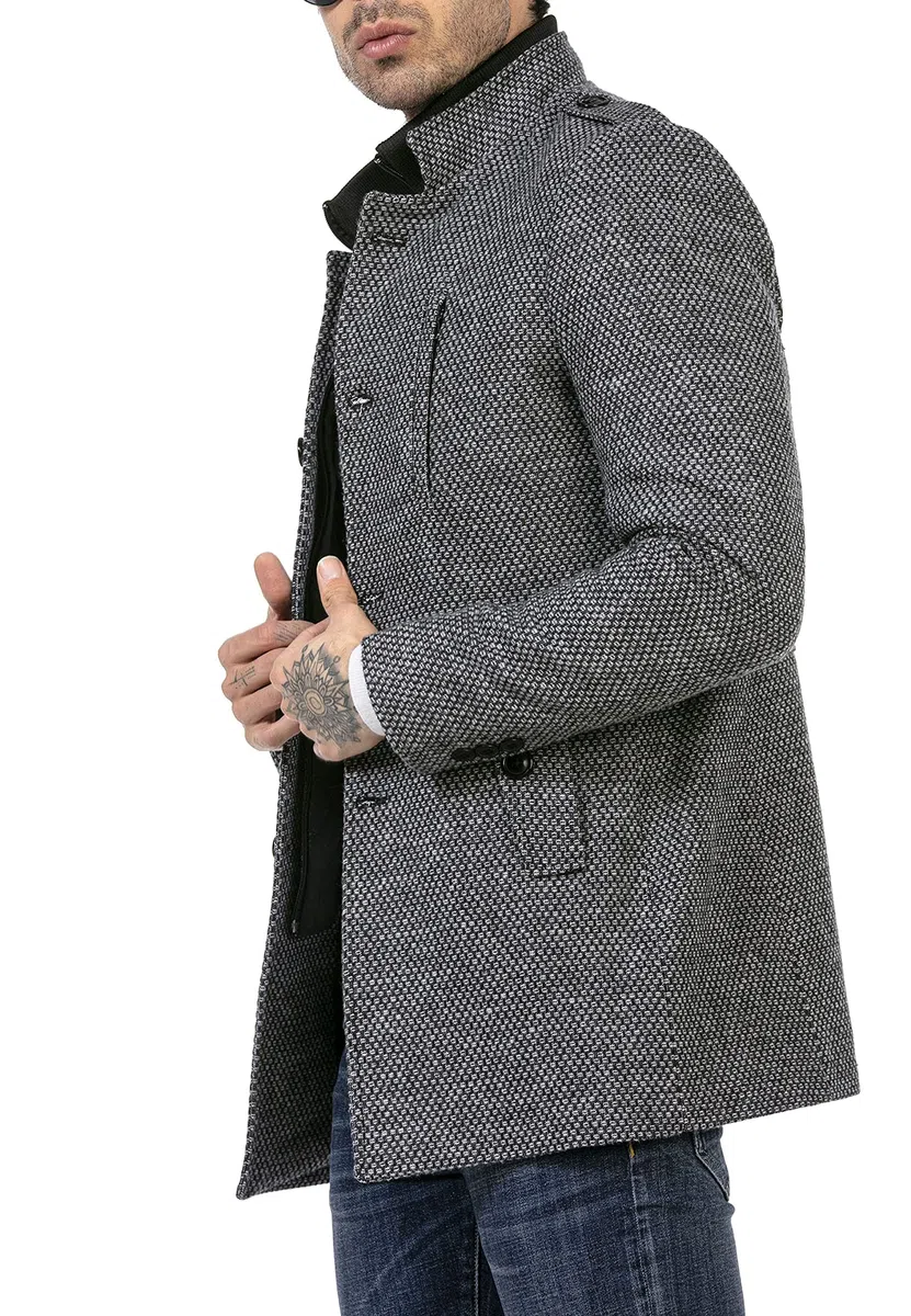 Redbridge Herren Mantel Winterjacke Classy Chic Jacke Transformable