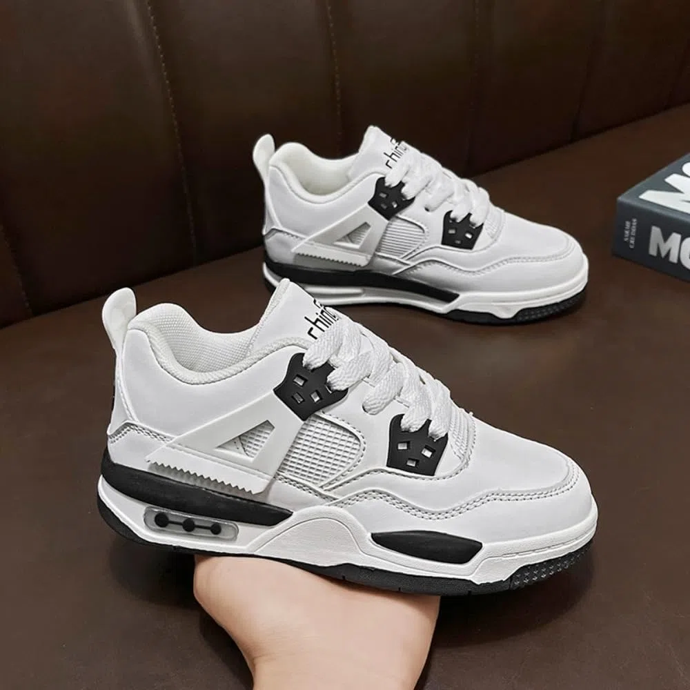 Basketballschuhe für Kinder, Freizeitschuhe, Brettschuhe, Sportschuhe für Studenten, Kinderschuhe (weiß schwarz,40)