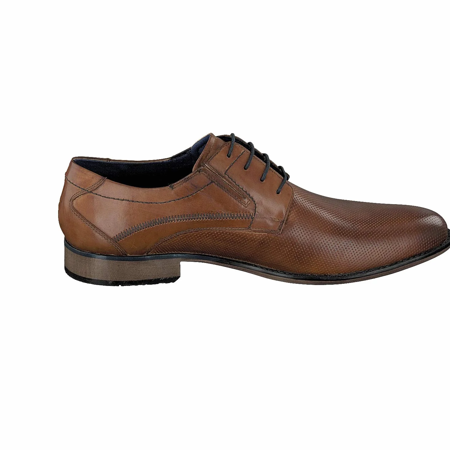 bugatti Herren Business Halbschuh aus Leder, Derby mit Hand Finish und Perforation