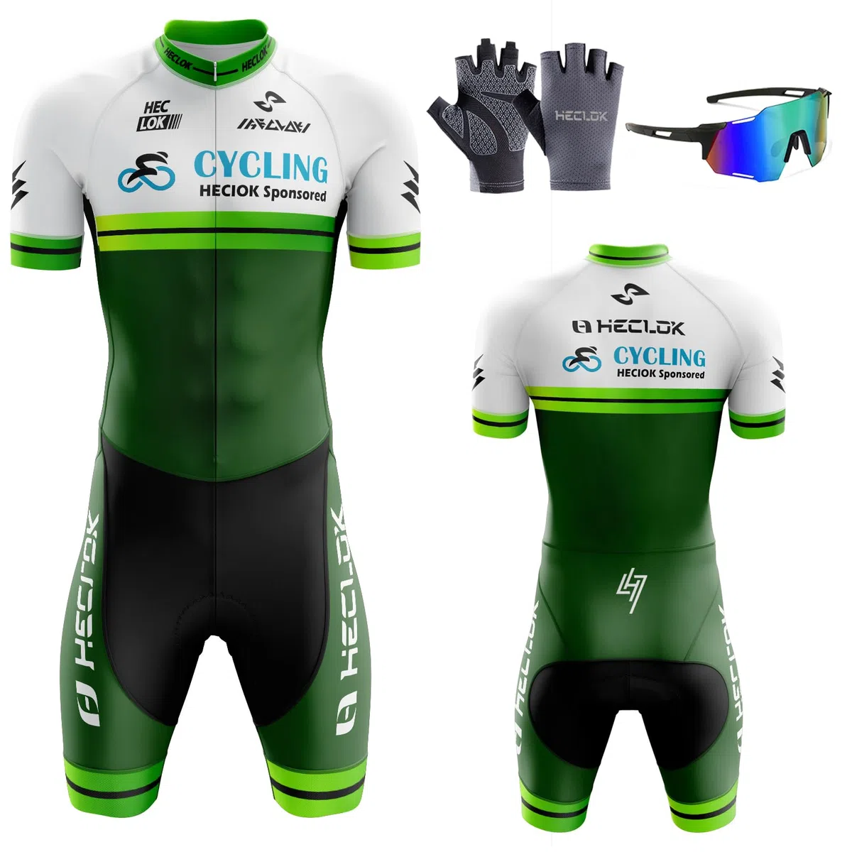 Herren Pro Fahrrad Skinsuit Kurzarm, Herren Triathlon Tri Anzug Kompression Duathlon Laufen Schwimmen Fahrradfahren Skinsuit Gepolstert Einteilig Trisuit,Einteiliges Radtrikot