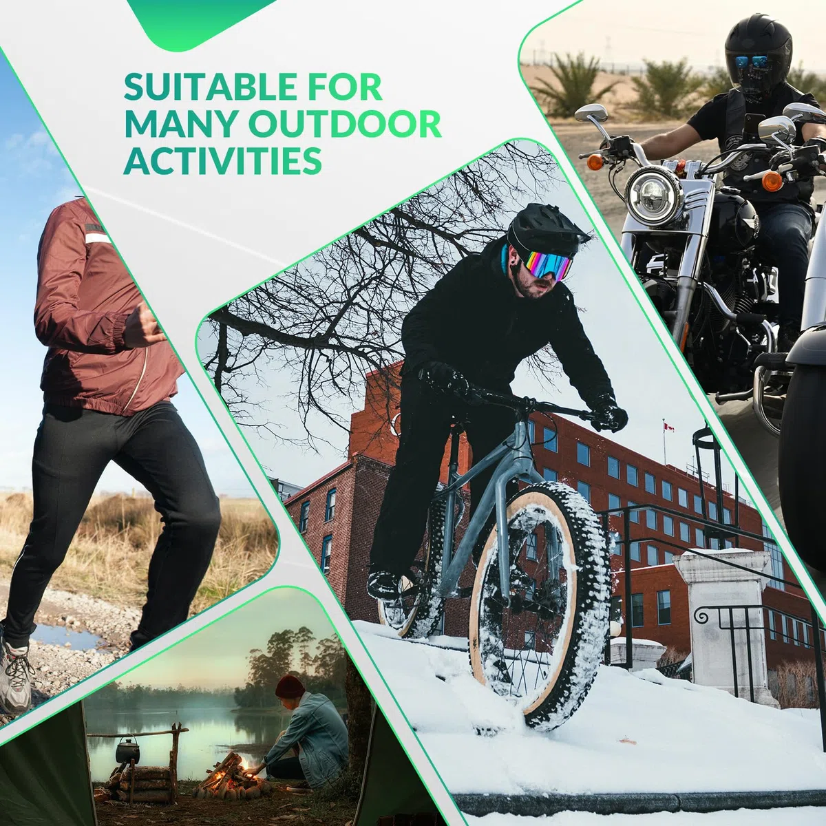 ROCKBROS Fahrrad Jacke/Hose Winter Thermo Fahrradbekleidung Hohe Sichtbarkeit & Winddicht Softshelljacke Radlerhose für Outdoor-Aktivitäten wie Radfahren, Klettern, Wandern