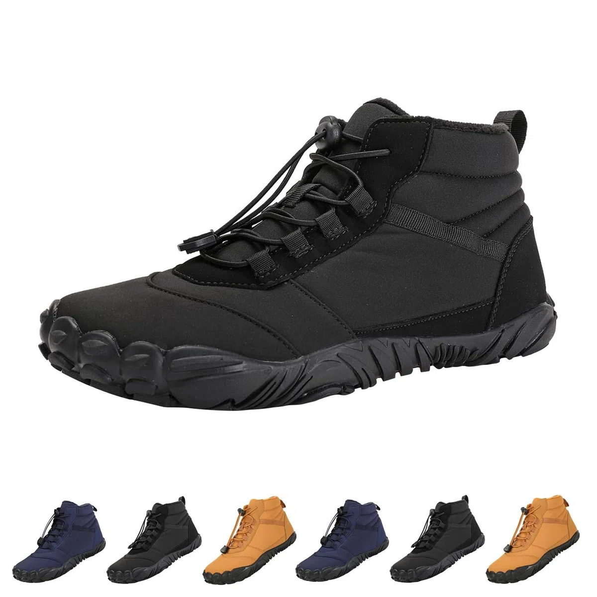 Fleece Barfußschuhe Winter Outdoor Barfußschuhe Herren Damen Herbst Winter, Wasserdicht Barfussschuhe Barefoot Shoes, Trocknend Traillaufschuhe Wanderschuhe Zehenschuhe
