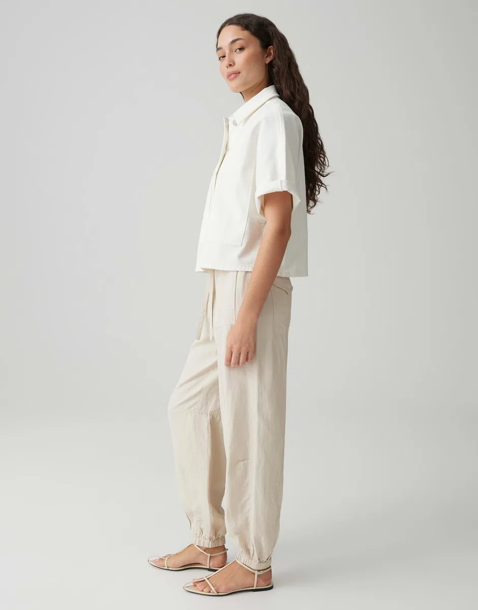 OPUS PANTS Damen Jogpants | MUCIA Drift Bequeme Balloon Fit Pants aus Viskose Leinen Mix