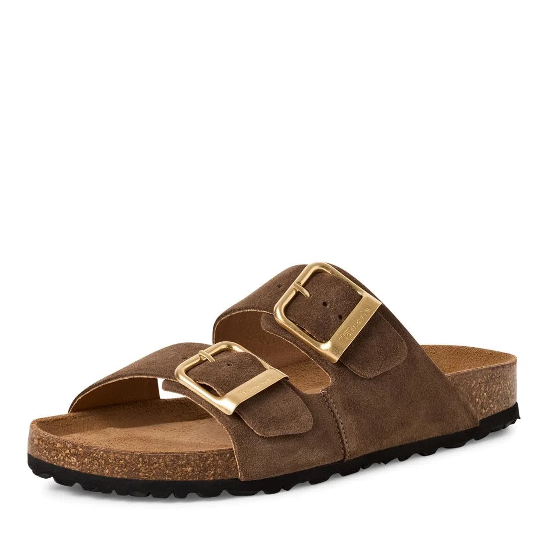 Tamaris Damen Fußbett Pantolette Leder flach