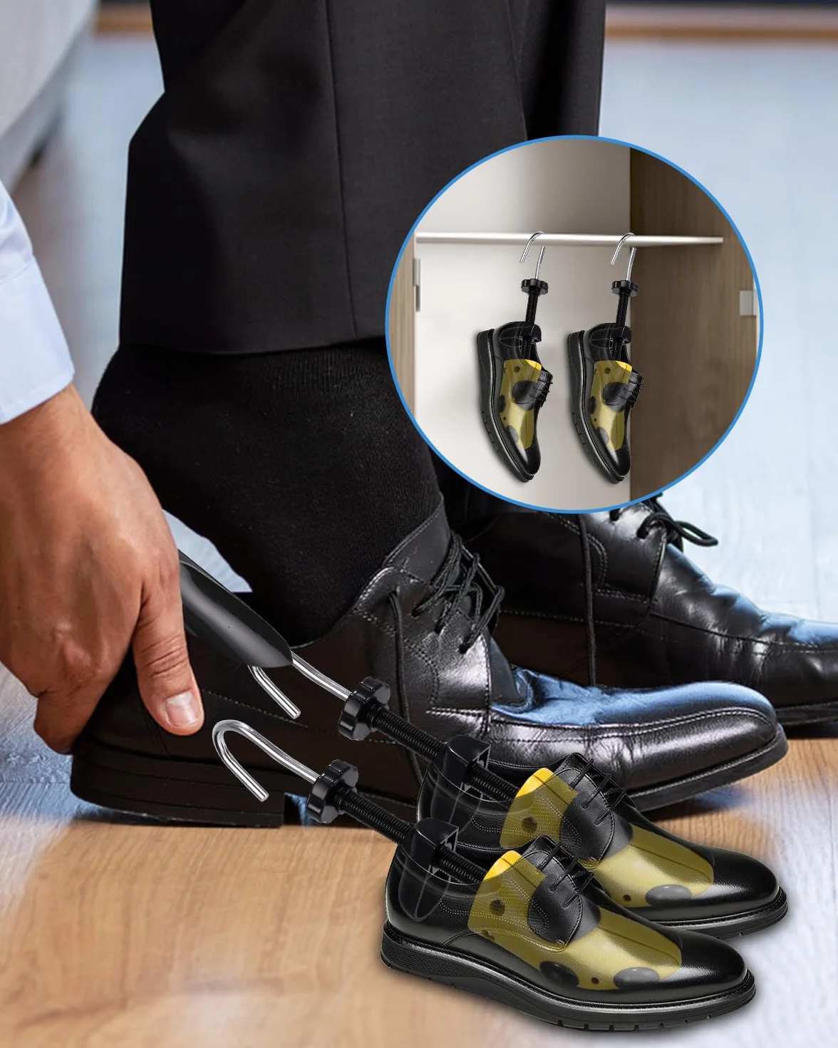 Zawaer Schuhspanner,2Stück Schuhspanner Herren Und Damen, 4-Wege Shoe Stretcher, Schuhe Dehnen, Leicht Und Leicht Zu Tragen, Shoe Last, Für Einstellbare Länge Und Breite Schuhweiter Mit Schuhlöffel.