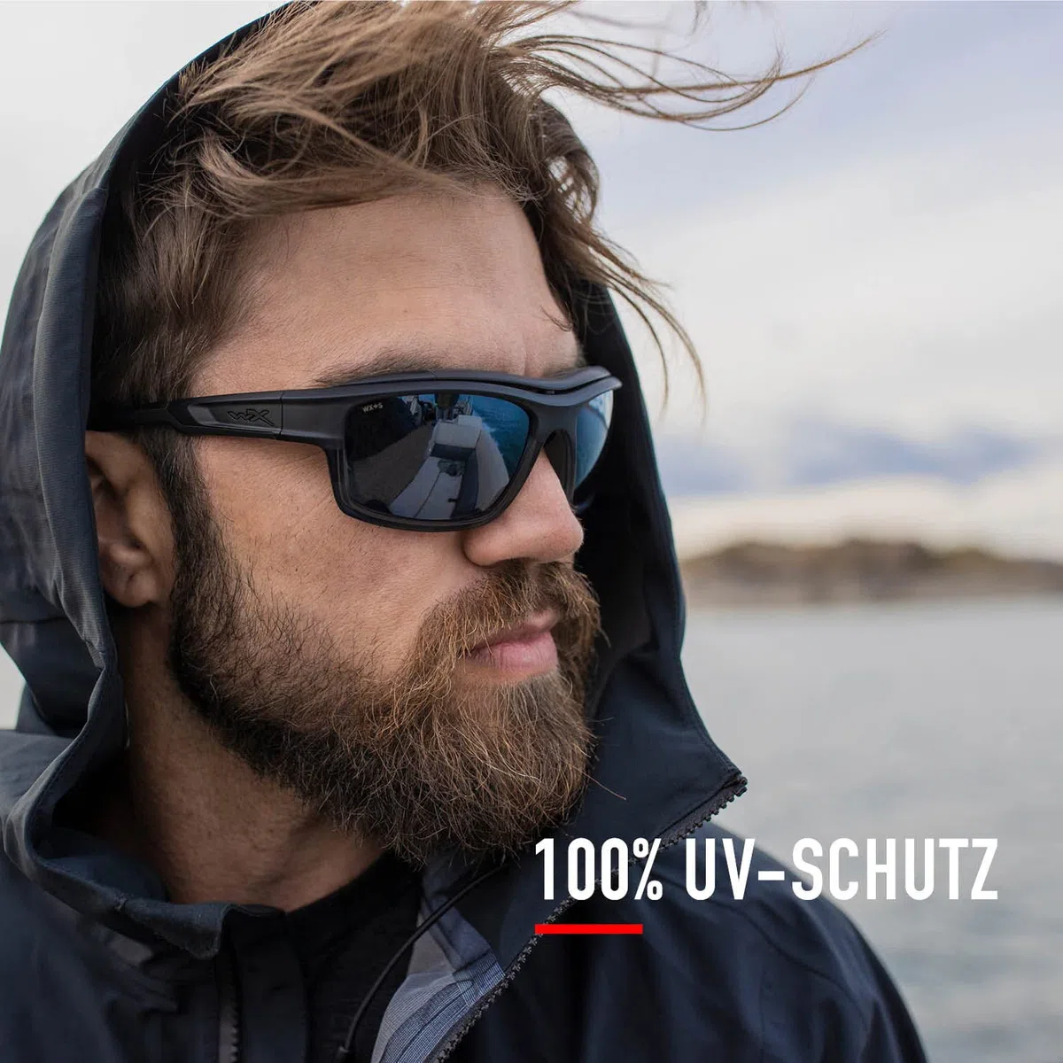 Wiley X | WX Ozone | Sonnenbrille Herren | Polbrille Angeln| Polarisierte Sonnenbrille Herren │ Sportbrille ideal bei Outdoor-Aktivitäten - Angeln und Farhrrad | 100% UVA/UVB-Schutz