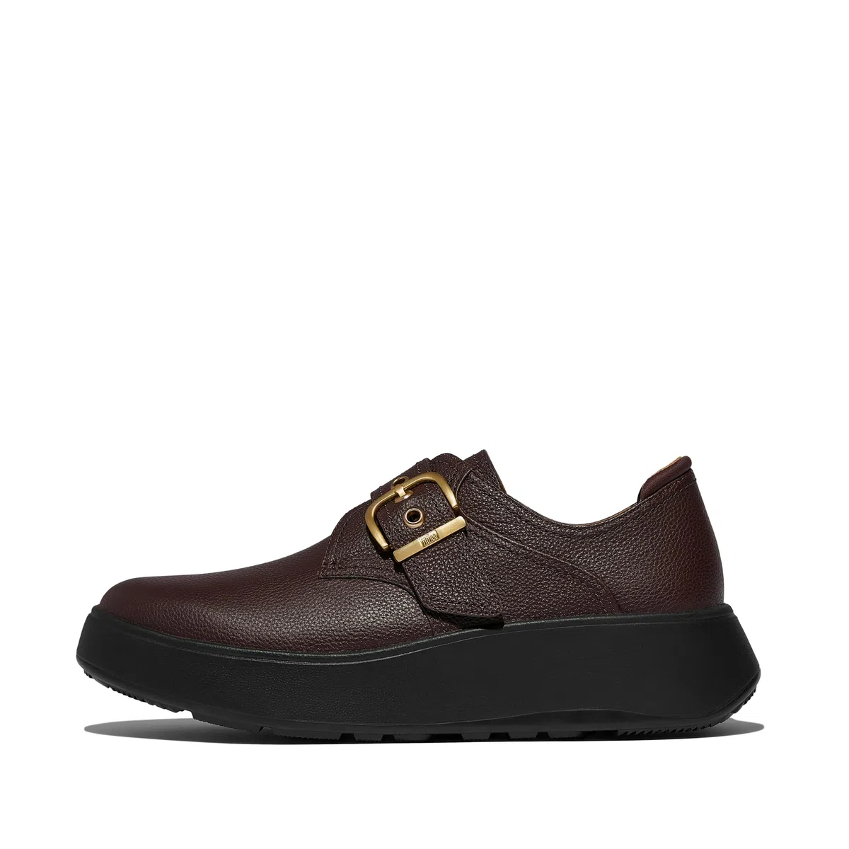 Fitflop Women's F-Mode Stitch Tumbled-Leather Monk Strap Shoes Loafer
