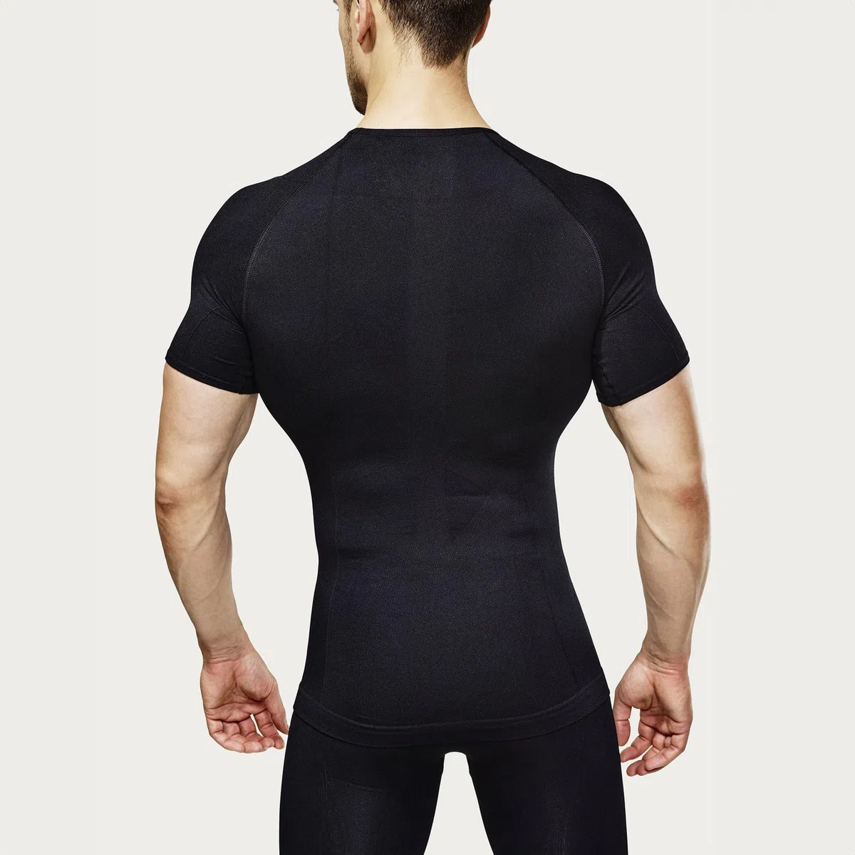 Strammer Max Compression T-Shirt | Herren | Deep V-Neck Ausschnitt | Kompressionsshirt | Shapewear, unterstützt die Haltung