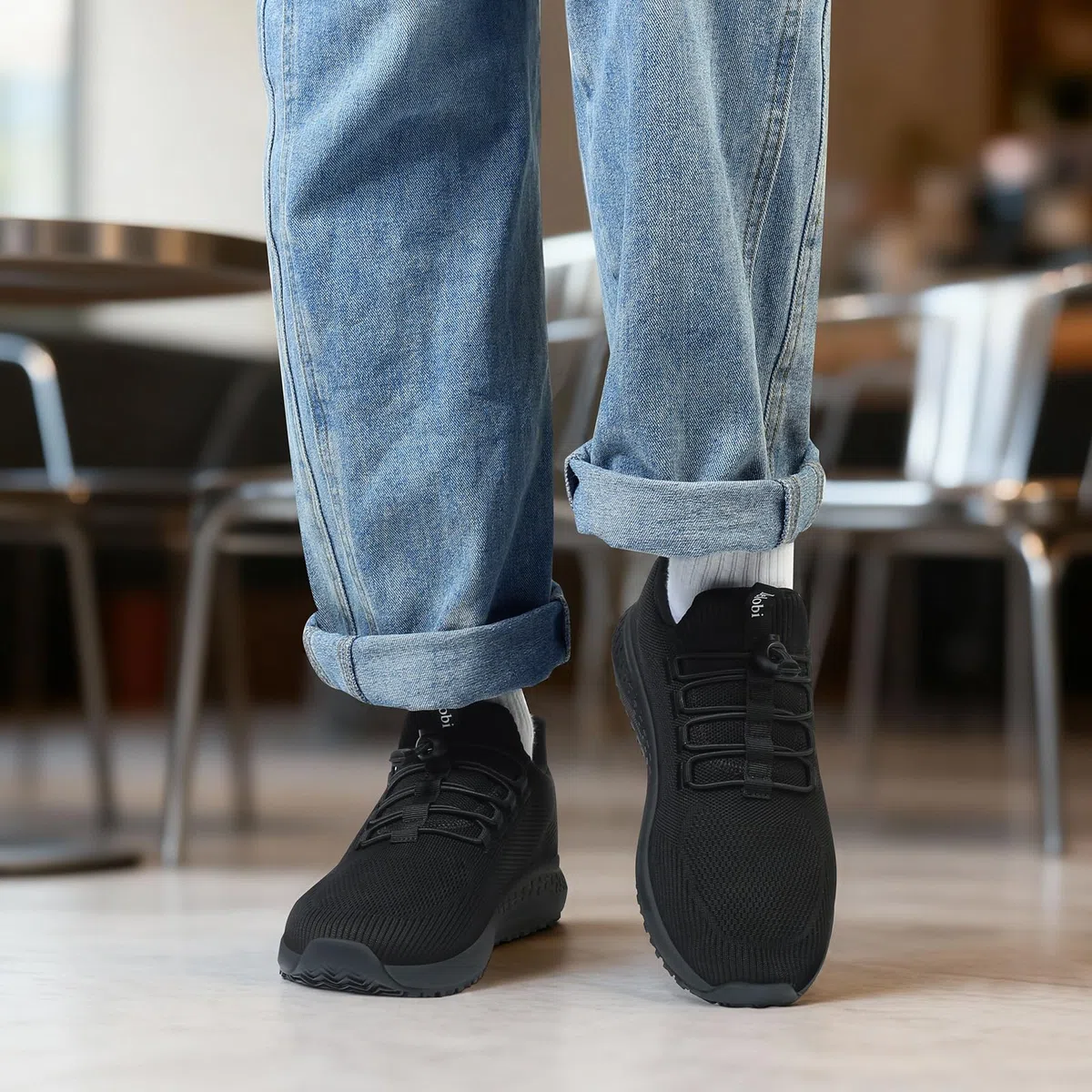 Arbeitsschuhe Herren - Rutschfest Wasserdicht Küchenschuhe, Leichte Atmungsaktiv Schuhe, Schockabsorbierend mit Langanhaltender Bequemlichkeit für Gastronomie, Pflege & Gartenarbeit, Schwarz 38.5-48