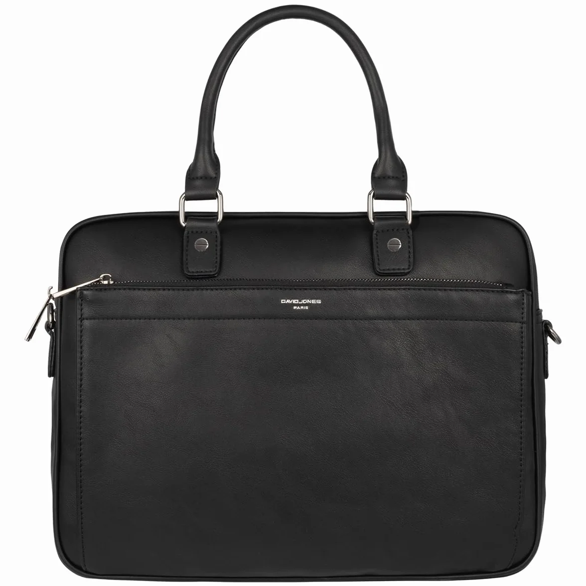 David Jones - Herren Große Aktentasche - Mann 15 Zoll Laptoptasche - PU Leder Arbeitstasche Business Handtasche Tragetasche - Henkeltasche Schultertasche Umhängetasche Messenger Bag Briefcase Schwarz