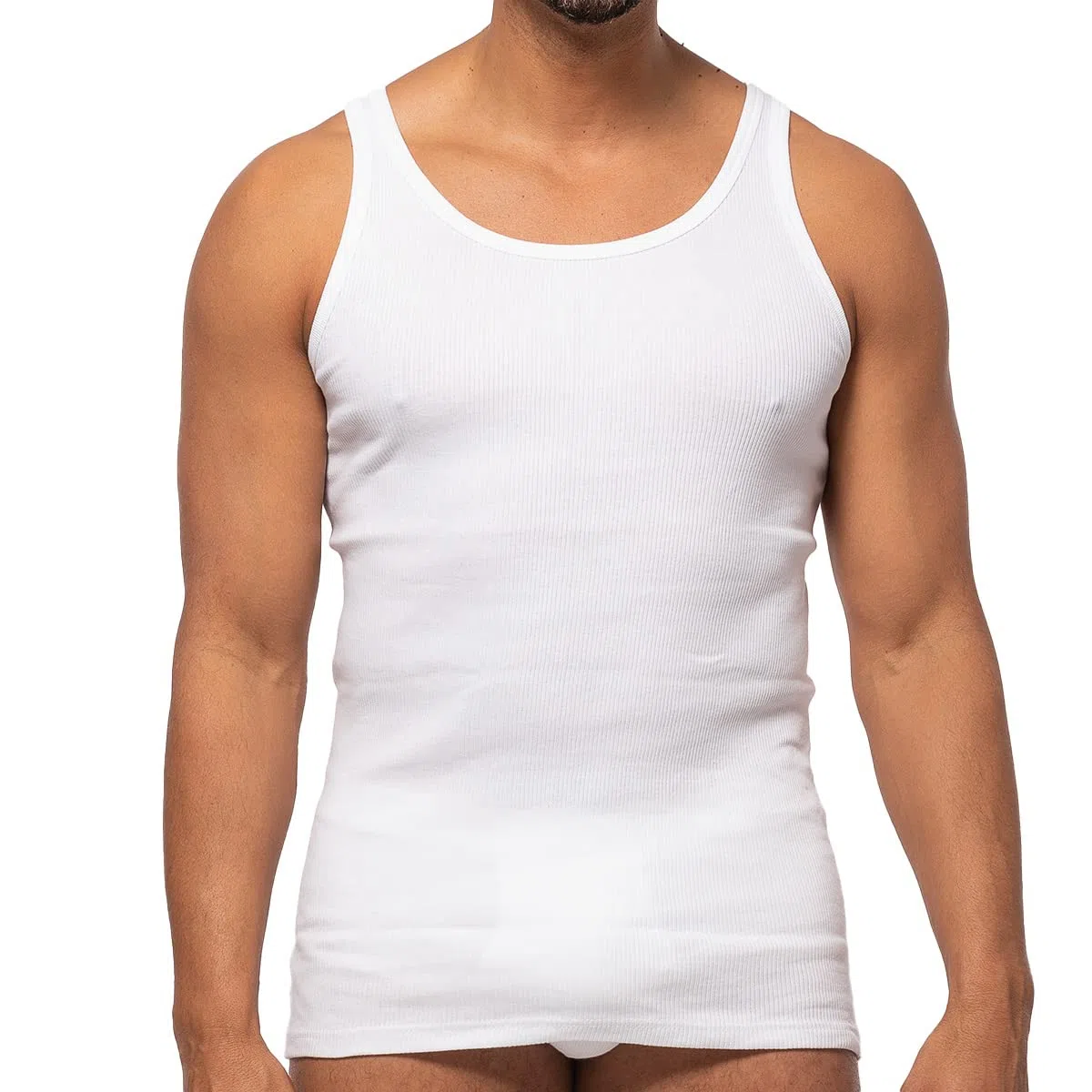 Ammann 4er-Pack Herren Unterhemd Tank Top – 100% Bio-Baumwolle in Doppelripp-Qualität, Weich & Strapazierfähig – Bequeme, Langlebige Wäsche im Puristischen Design – Trocknergeeignet