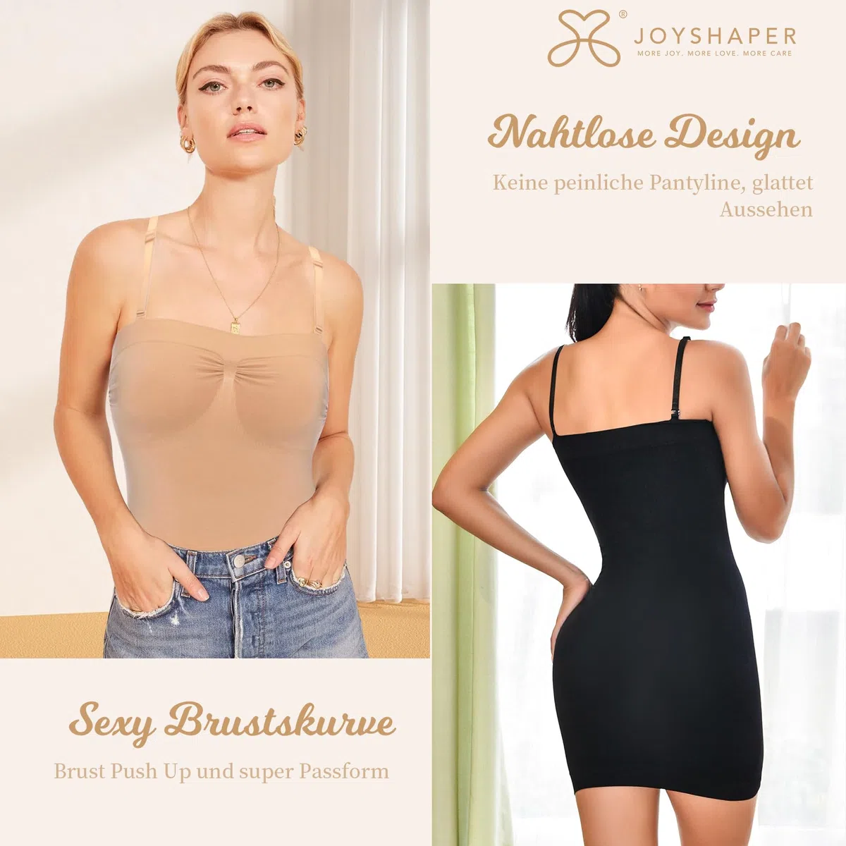 Joyshaper Unterkleid Damen Unterröcke Full Slip Miederkleid Mieder Body Shapewear Nachtkleid mit Trägern
