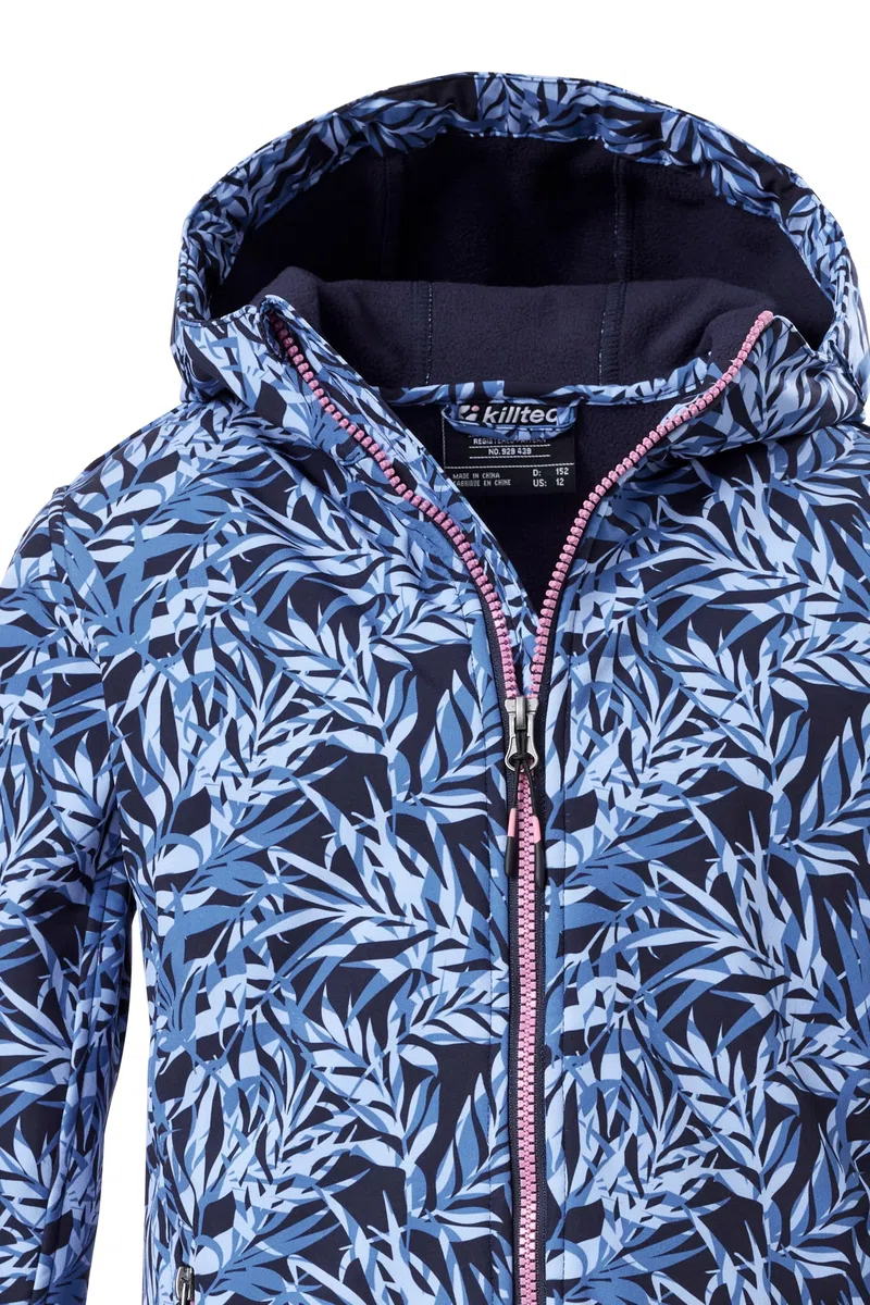 killtec Mädchen Softshelljacke/Outdoorjacke mit Kapuze Mädchen Softshelljacke Print, dunkelnavy, 140, 43200-000