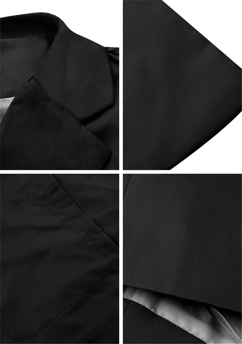 Damen Frühlings Kurz Mantel Jacke Mit Doppelter Seitentasche Elegant Langarm Blazer Mode Anzug Trenchcoat